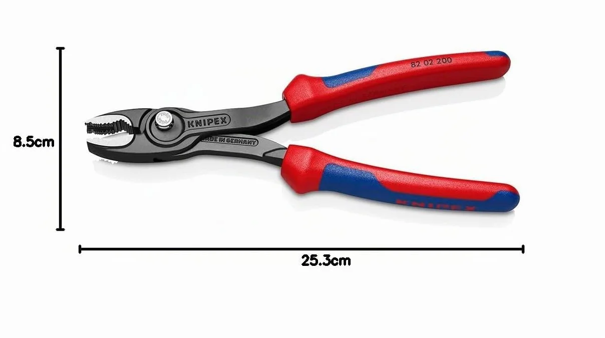 KNIPEX TwinGrip Alicate de agarre frontal y lateral con cartulinas autoservicio con mangos confort 200 mm, 82 02 200 SB