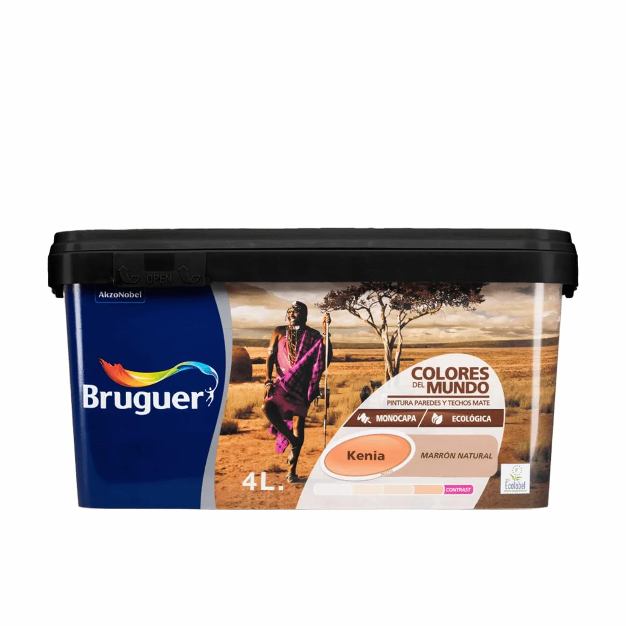 Bruguer Colores del Mundo Pintura para paredes monocapa Kenia Marrón Natural 4 L