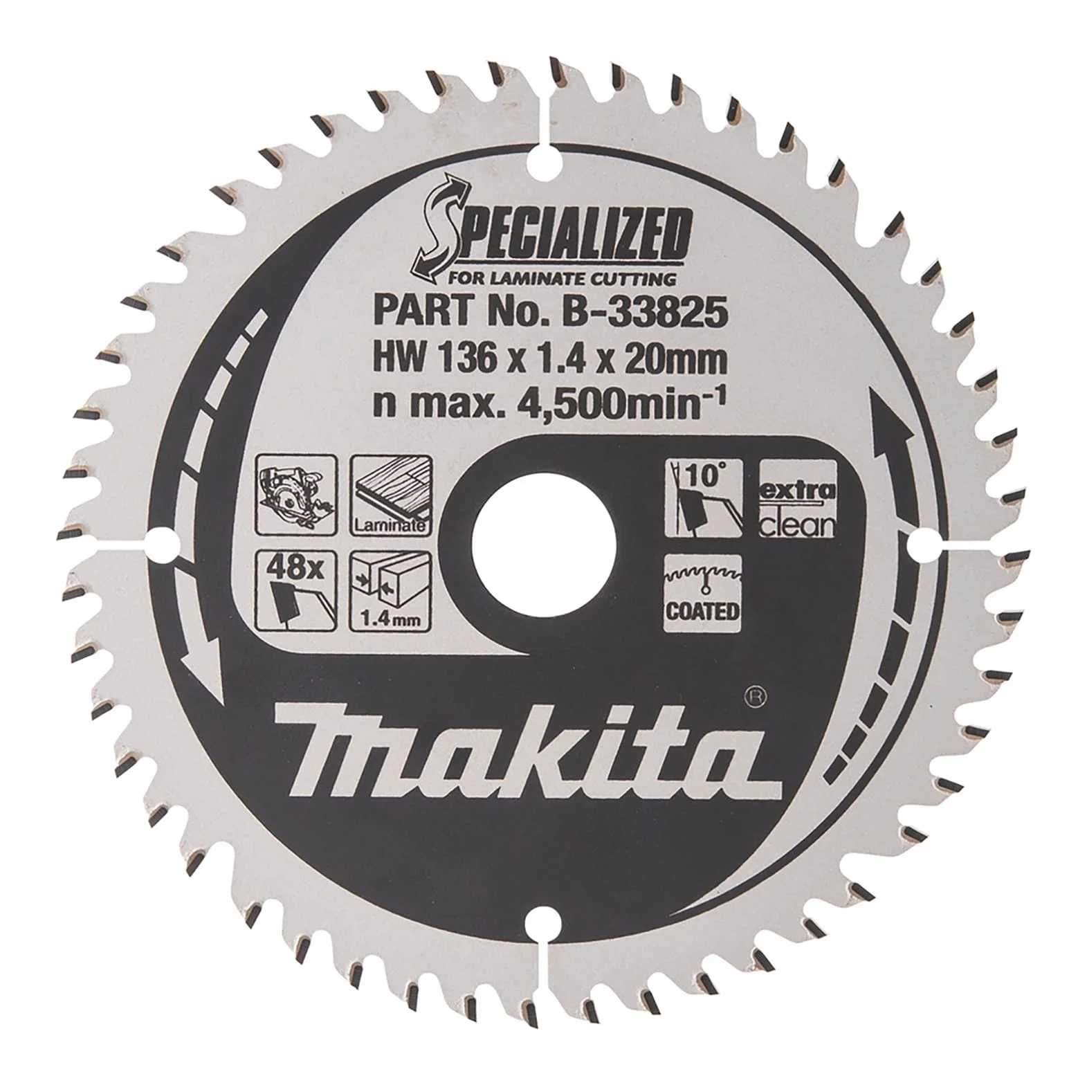Makita B-33825 - Hoja de sierra especializada, 136 x 20 mm, 48z,