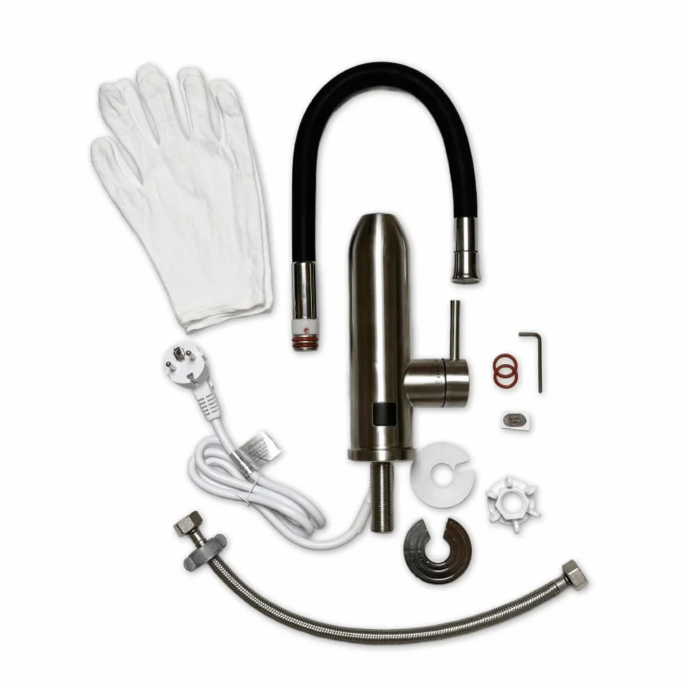 HOGART Grifo Eléctrico Con Calentador de Agua 230V - Para Cocina, Jardín, Baño, Caravana, Camping - Calentador Inteligente Instantáneo