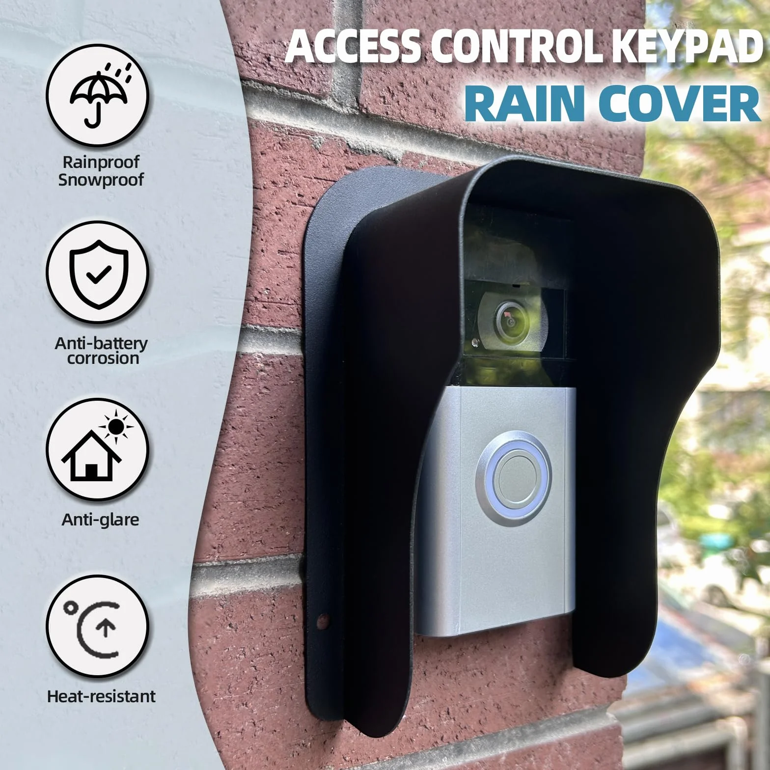 Cubierta de Timbre con Protección contra la Lluvia para Ring, Interfono y Cerradura