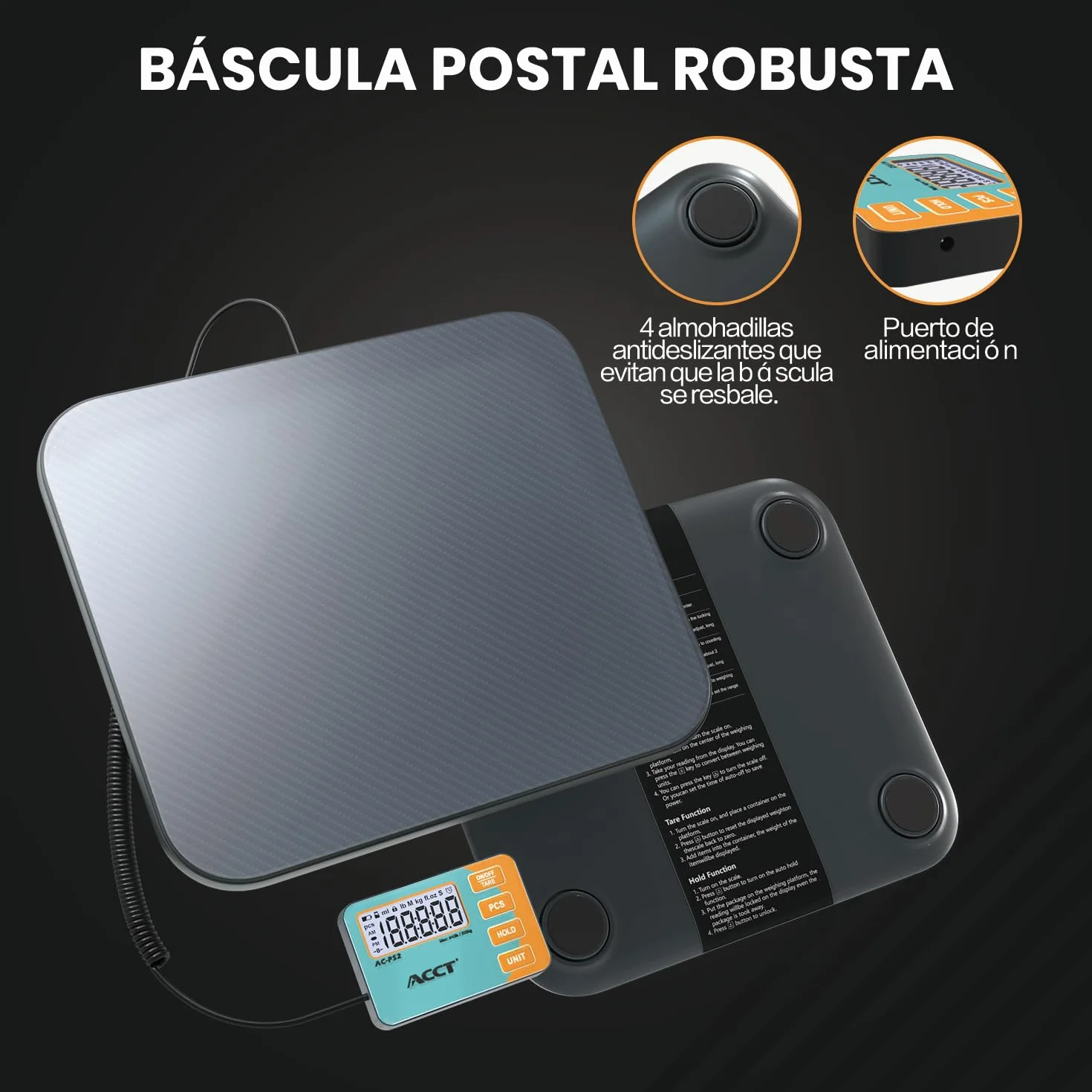 Báscula postal digital 200 kg comercial para paquetes correo almacenes equipaje