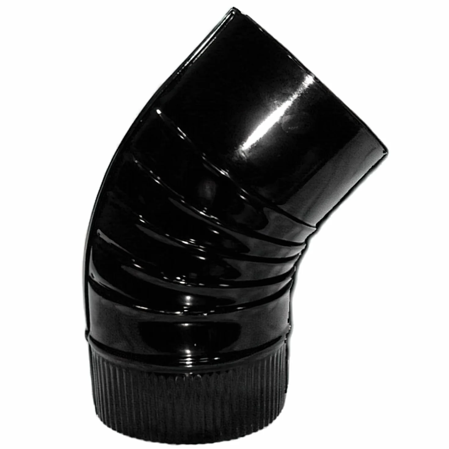 WOLFPACK Codo Estufa Negro Vitrificado 110 mm 45°