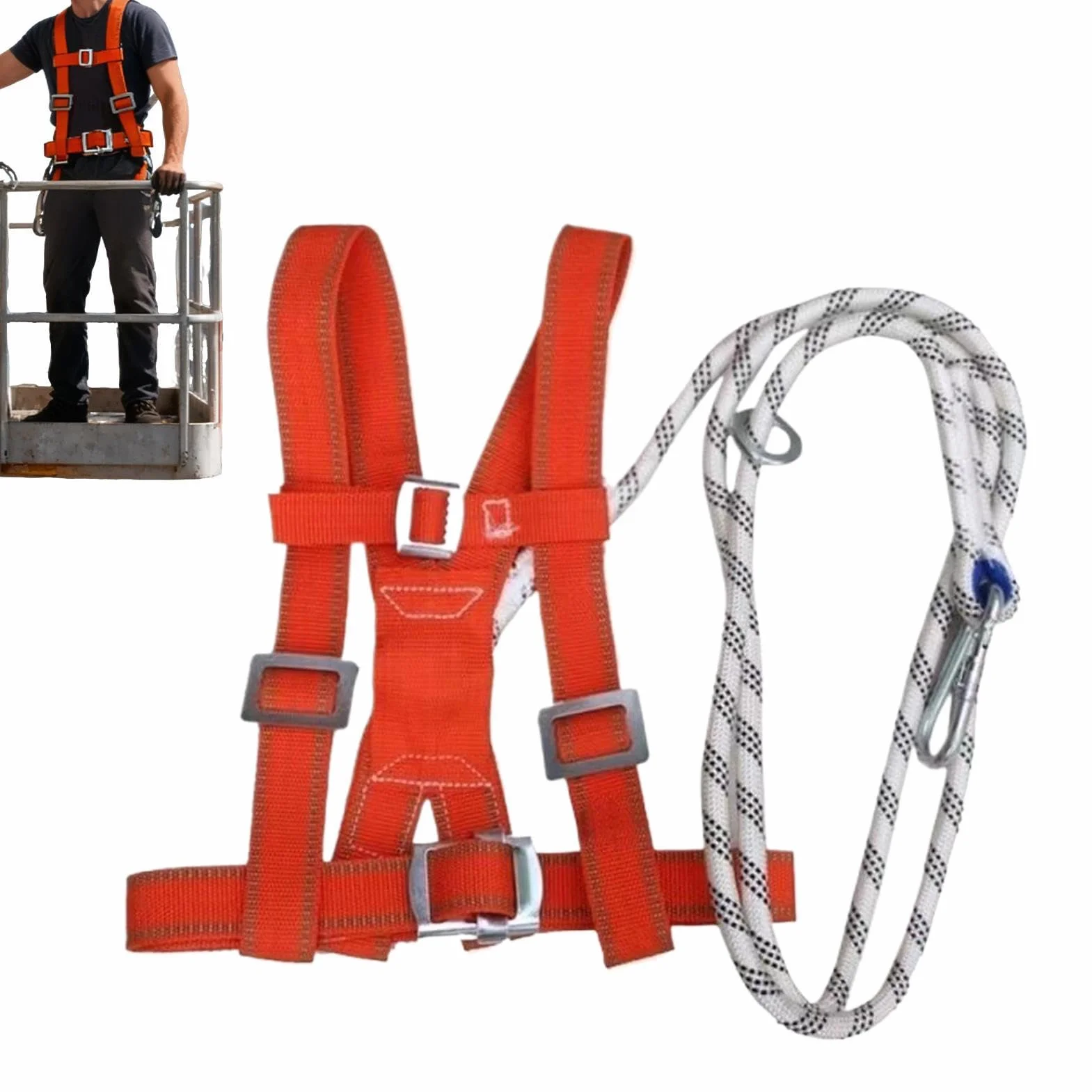 Arnés De Seguridad Para Techo, Absorción De Impactos Ajustable, Almohadilla De Cintura Engrosada