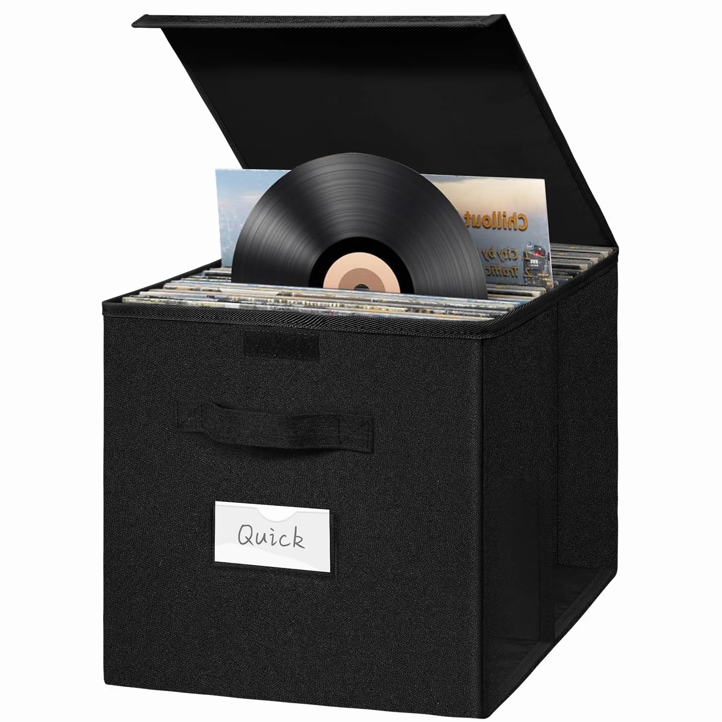 Caja de Almacenamiento para Discos de Vinilo LP 12 Pulgadas Capacidad 90 Discos