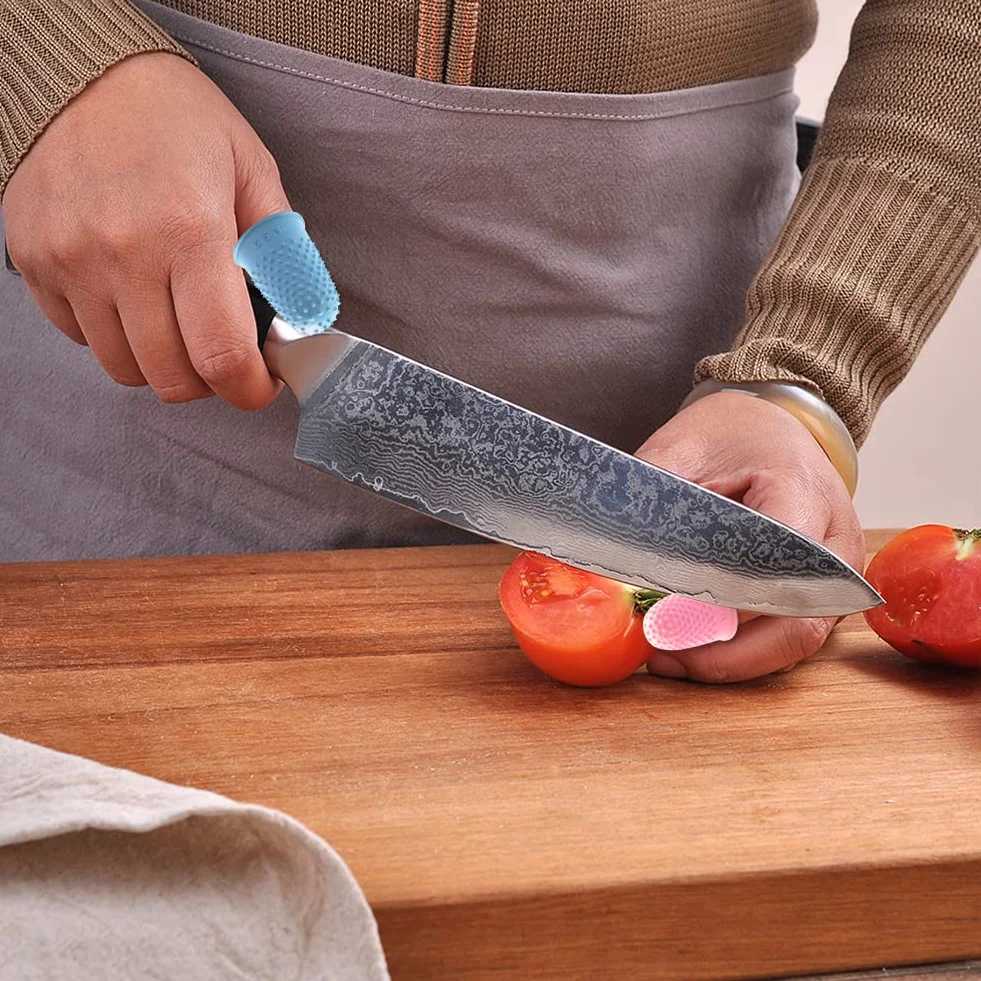 Dedales de Goma Almohadilla Reutilizable Protectores Dedos 5 Colores 5 Piezas