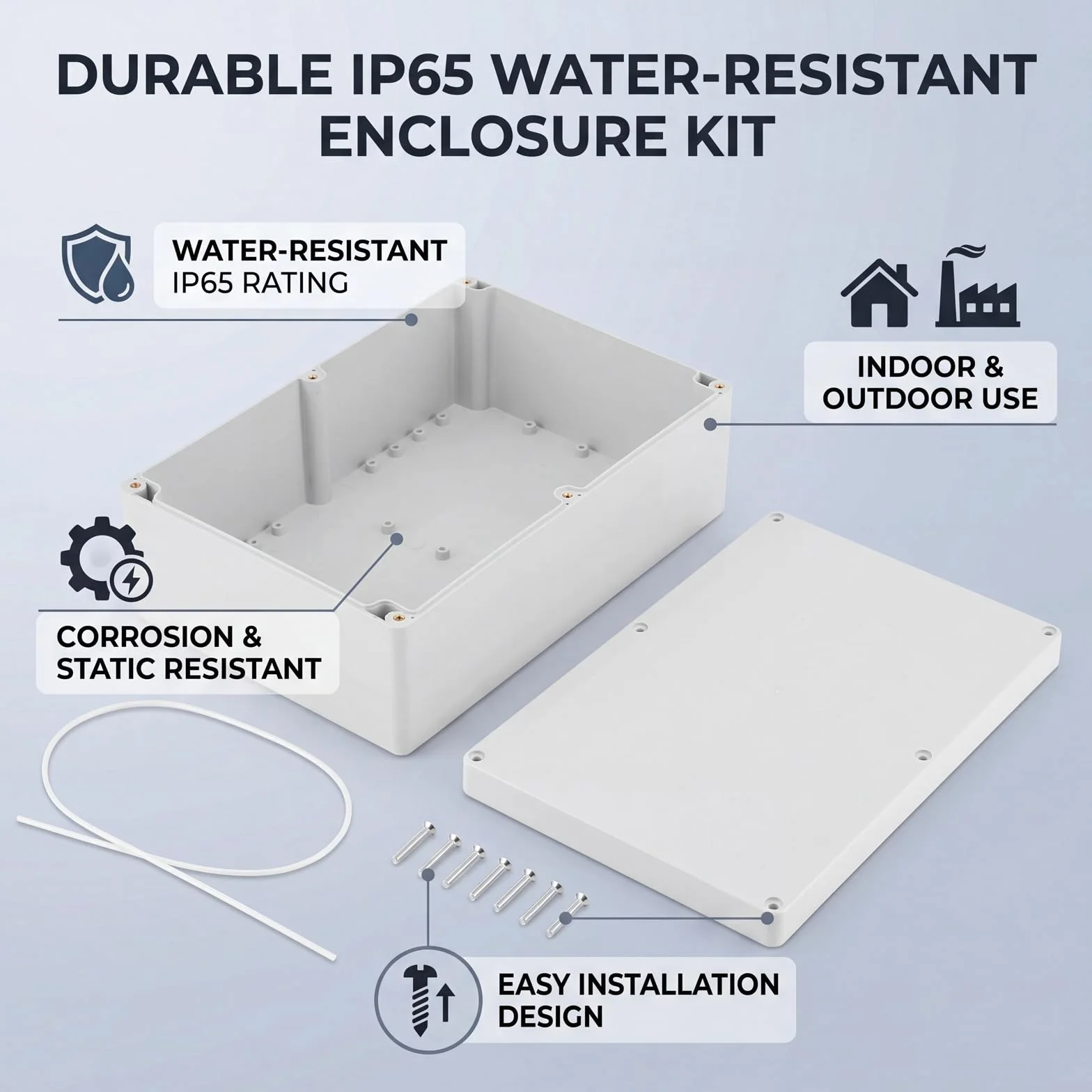 Caja de Conexiones de Plástico, Caja de Conexiones Impermeable, Caja de Conexiones Eléctricas, Caja de Proyectos Electrónicos de Bricolaje IP65 a Prueba de Polvo a Prueba de Agua