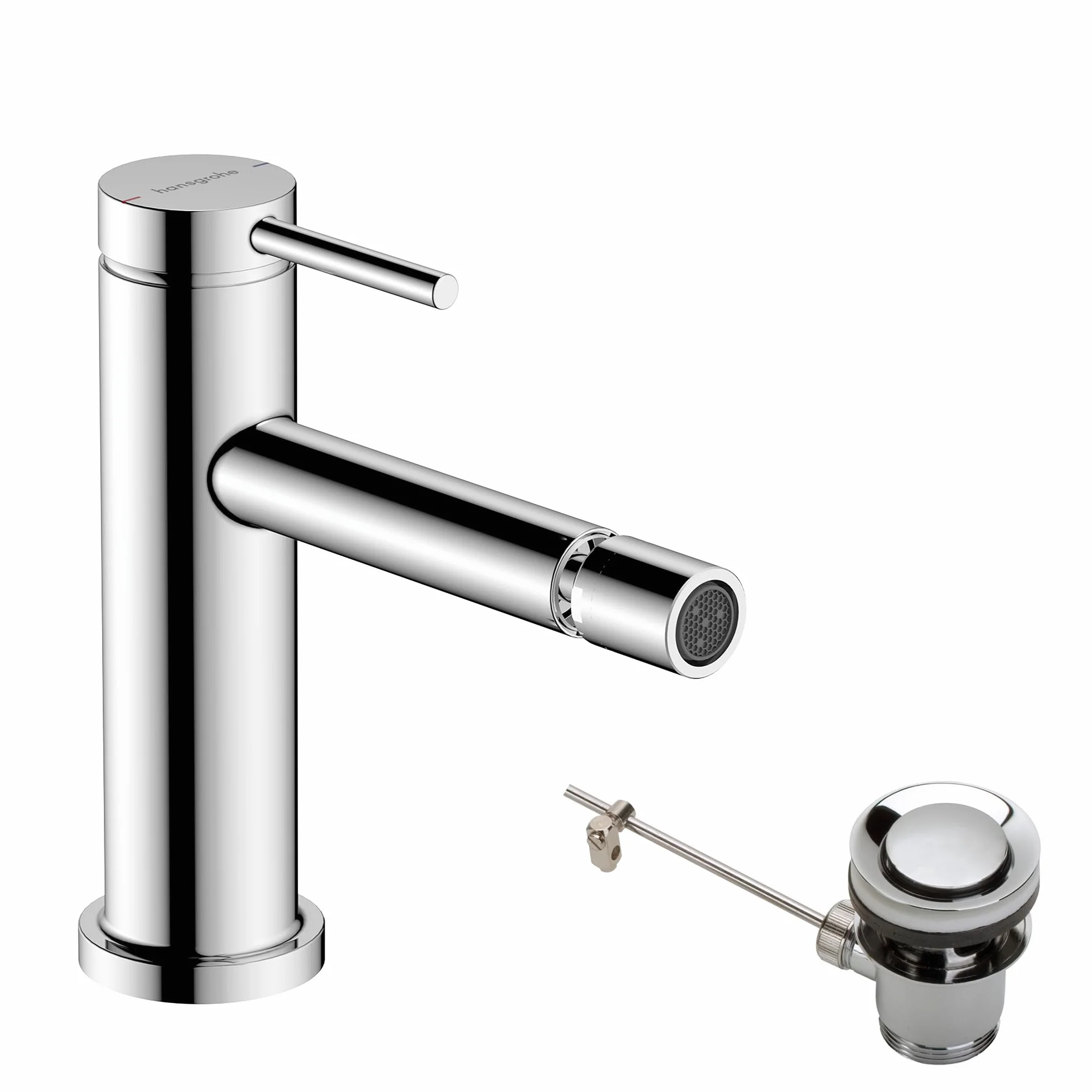 hansgrohe Tecturis S, grifo de bidé con vaciador automático, grifo lavabo 100 mm, mezclador monomando de bidé, cromo