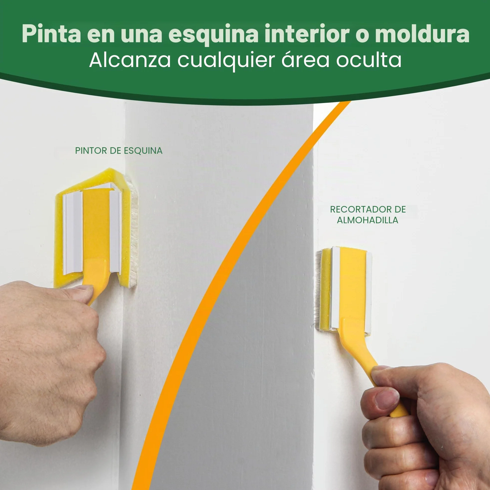 VOOMEY Kit de herramientas de bordeadora de pintura, juego de almohadillas de pintura de 9 pulgadas, 7 piezas de bordeadora de pintura con borde, almohadilla de retoque, pintor de almohadillas de