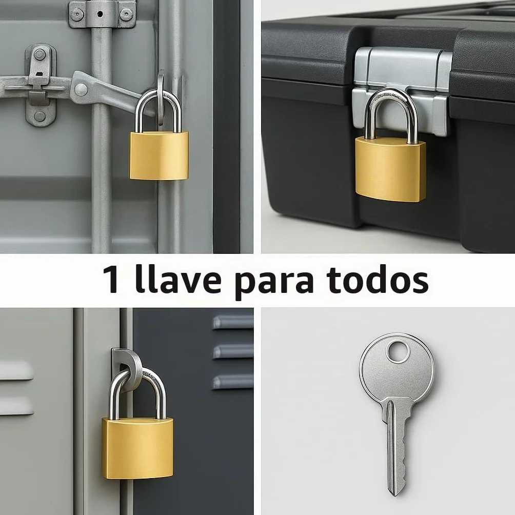 3 candados misma llave. Candados grandes y resistentes con llaves (18). Se pueden utilizar como candado taquilla o cerradura taquilla.