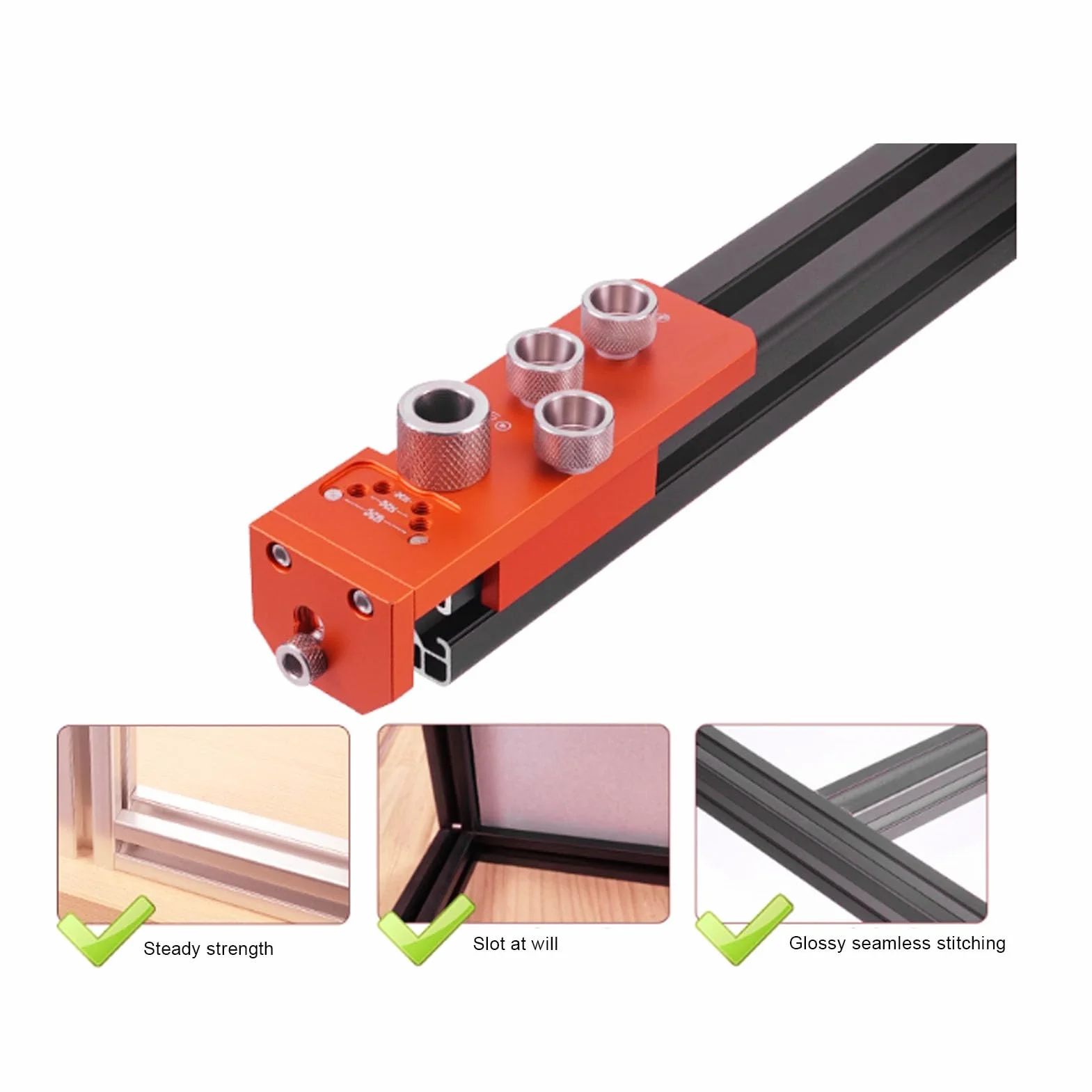 Jectse Localizador de Perforación de Perfiles de Aluminio, Taladro de Perfiles de Aluminio, para Estructuras de Marcos Industriales, Instalación de Maquinaria, Líneas de Montaje