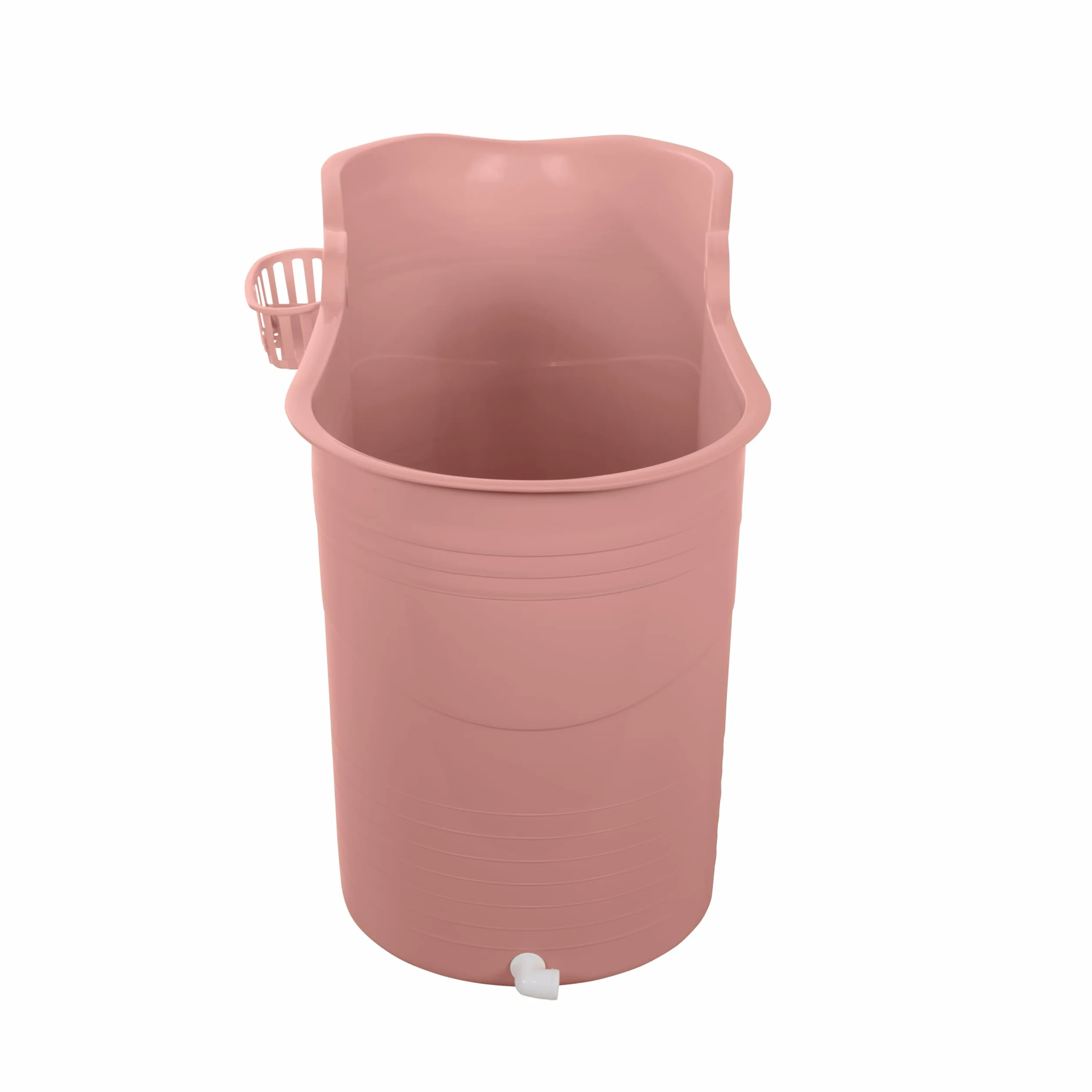 HelloBath® – Bath Bucket XL (Comfort) – 122 cm – Bañera para adultos – Baño de hielo – Manguera de desagüe extensible hasta 3 m – Extras: bandeja, grifo y funda protectora - Terracota
