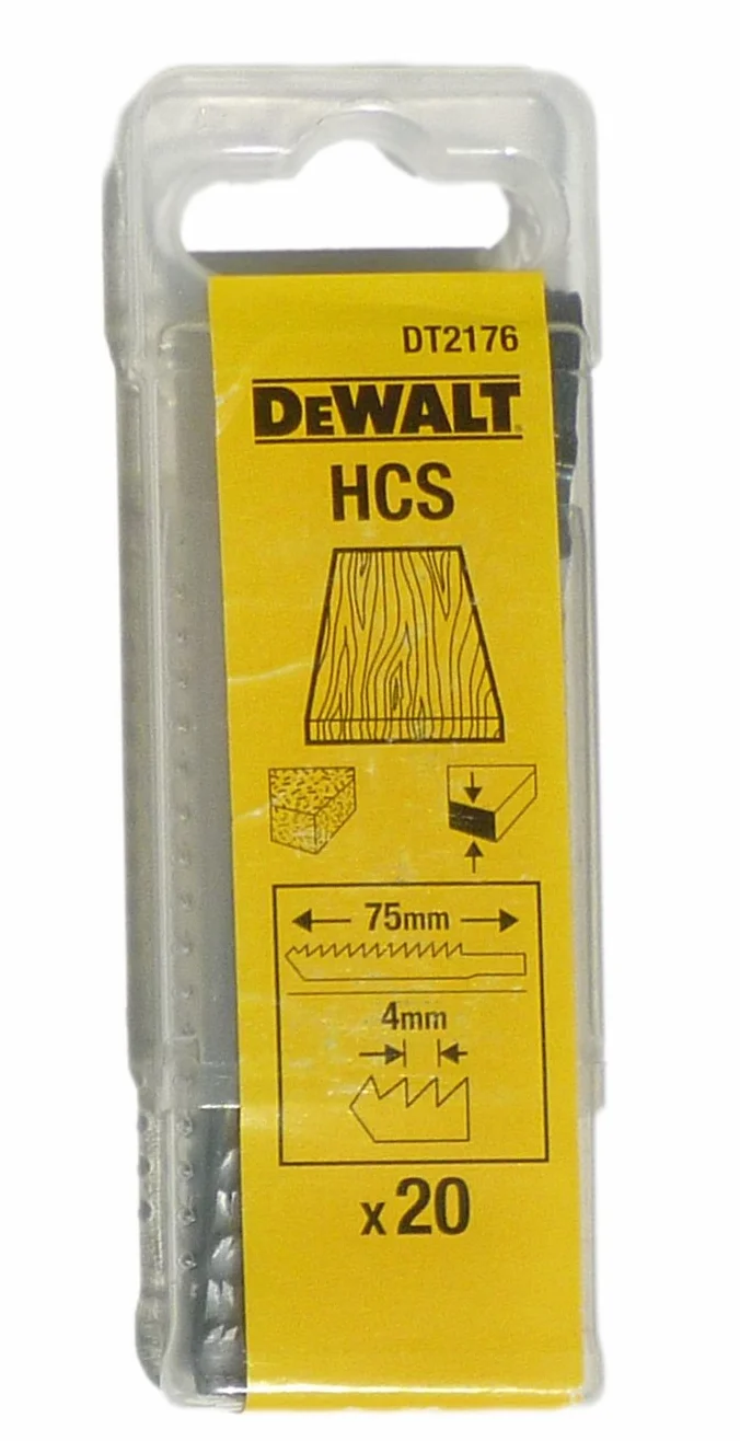 Dewalt DT2214-QZ - Hojas de sierra de calar XPC 100 cortes rapidos en madera, aglomerado, mdf hasta 60mm paso 4,2mm