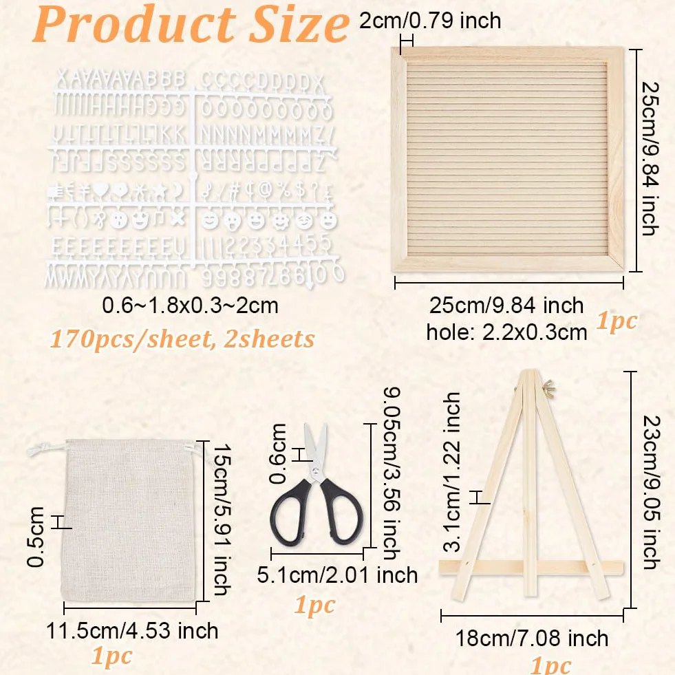 OLYCRAFT Tablero de Letras de Madera 25x25 cm con Soporte 340 Uds