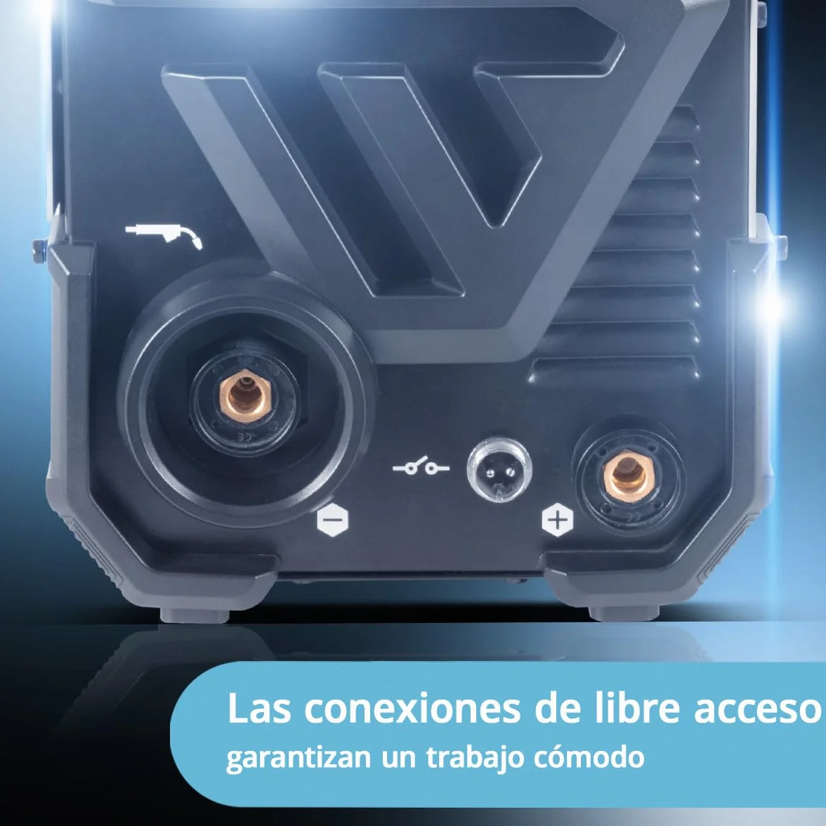 STAHLWERK Soldadora FLUX 140 ST Digital – Soldadura con hilo hueco sin gas protector hasta 140 A, compacta, avance de hilo sinérgico, luz LED integrada, función Lift-TIG & MMA (Electrodo/ARC), IGBT