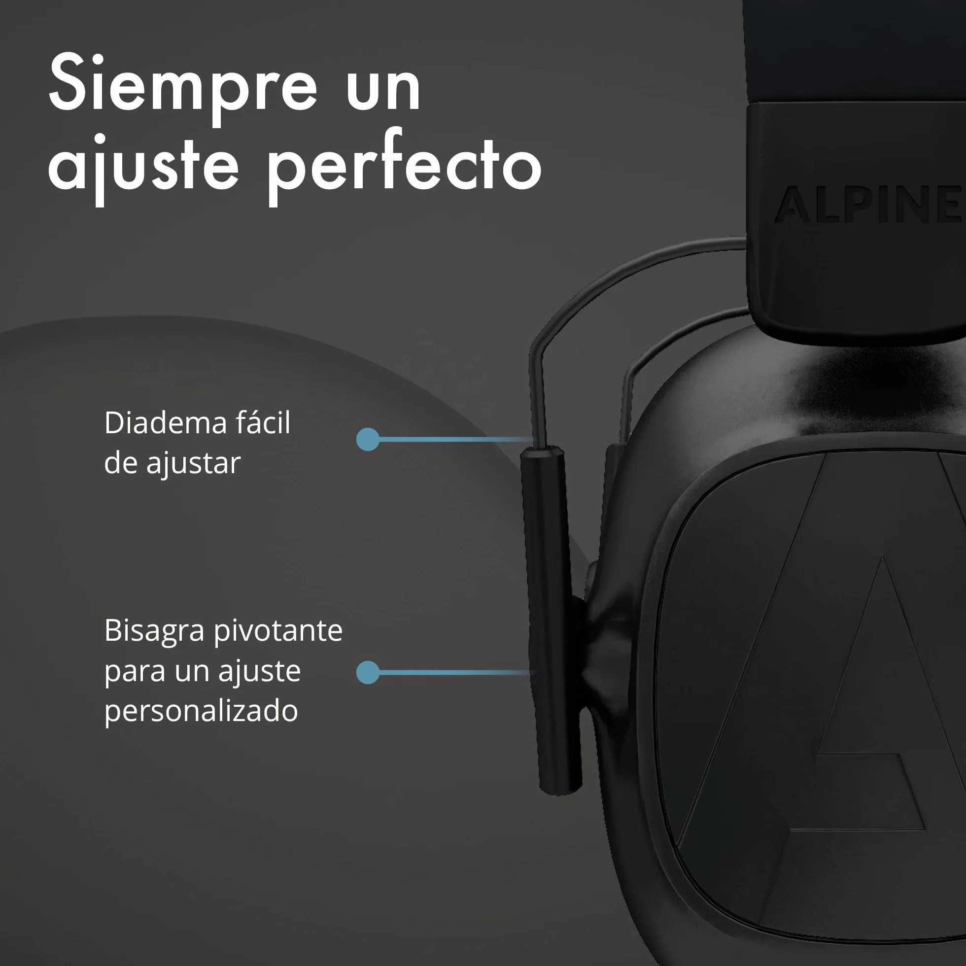 Alpine Defender Orejeras Protección Auditiva 26dB Cascos Aislantes Ruido Diadema Ajustable