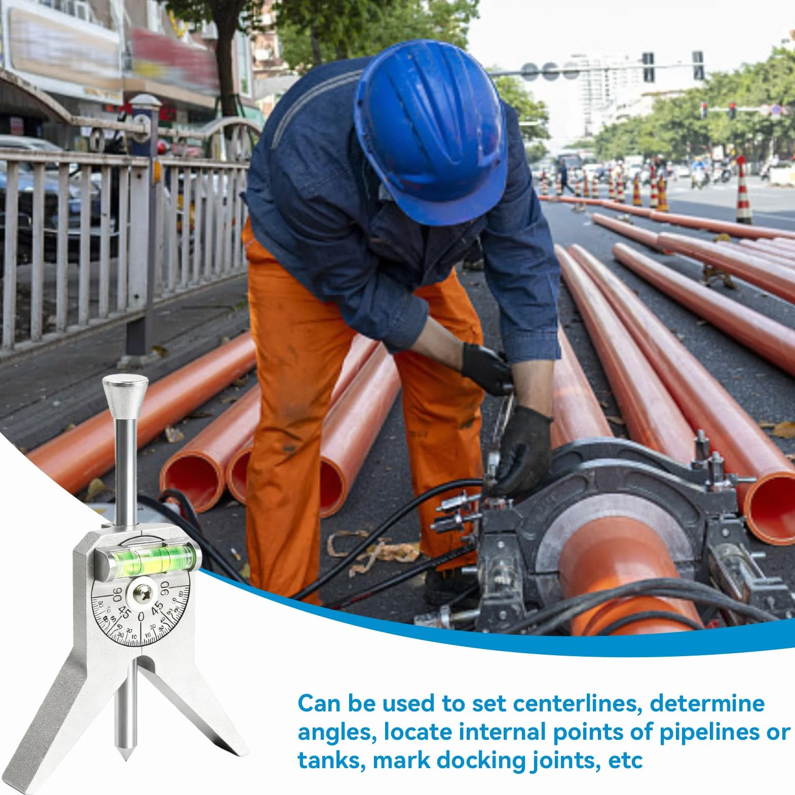 Buscador De Centros De Tuberías, Localizador De Centros De Tuberías, Punzón Central De Tuberías De Acero Inoxidable Buscador De ángulos De Tuberías Escala Herramienta De Centrado De Marcador De Tuberí