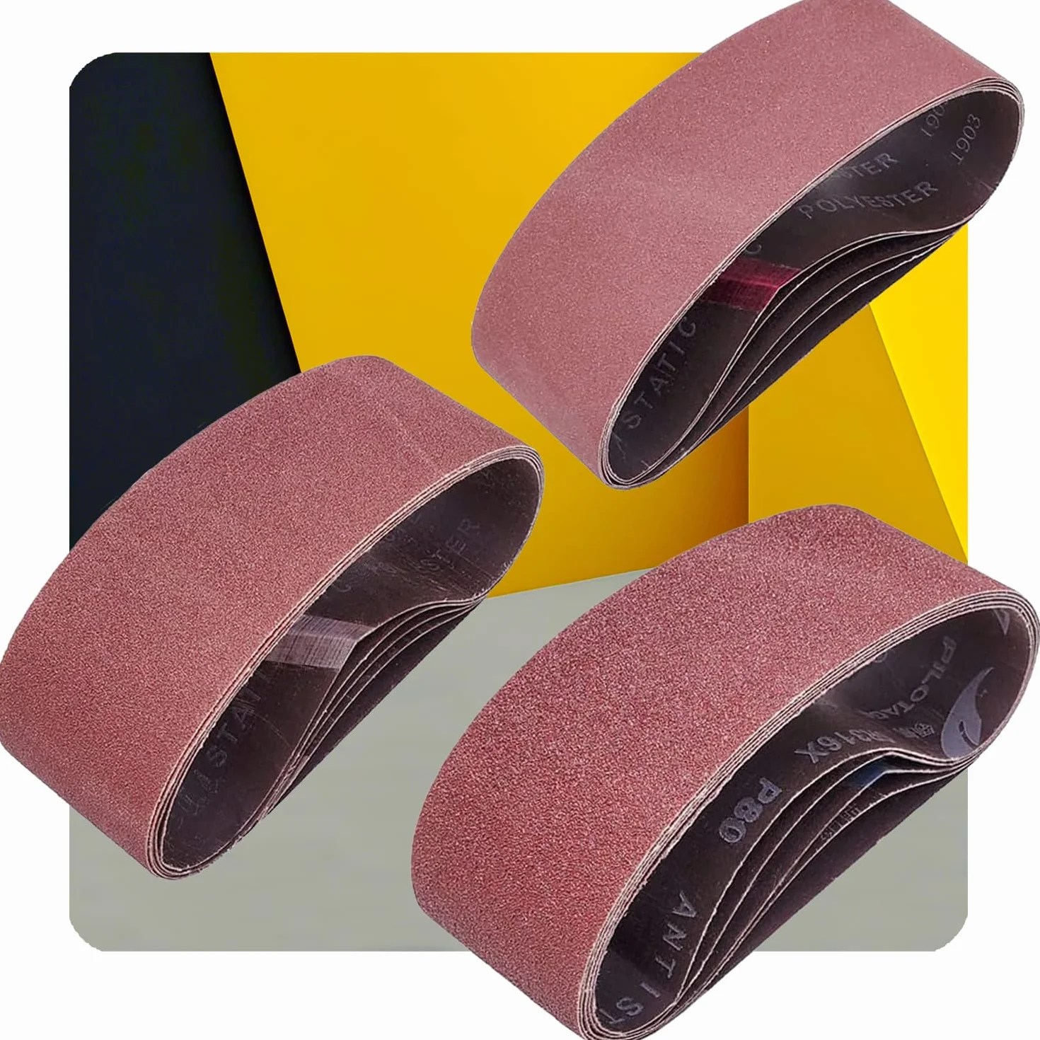Tonmp 15 correas de lijado de alta calidad de 3 x 24 pulgadas, 5 de cada una de las 40 bandas de lijado de óxido de aluminio de grano 80 120 para lijadora de banda (3 x 24 pulgadas)
