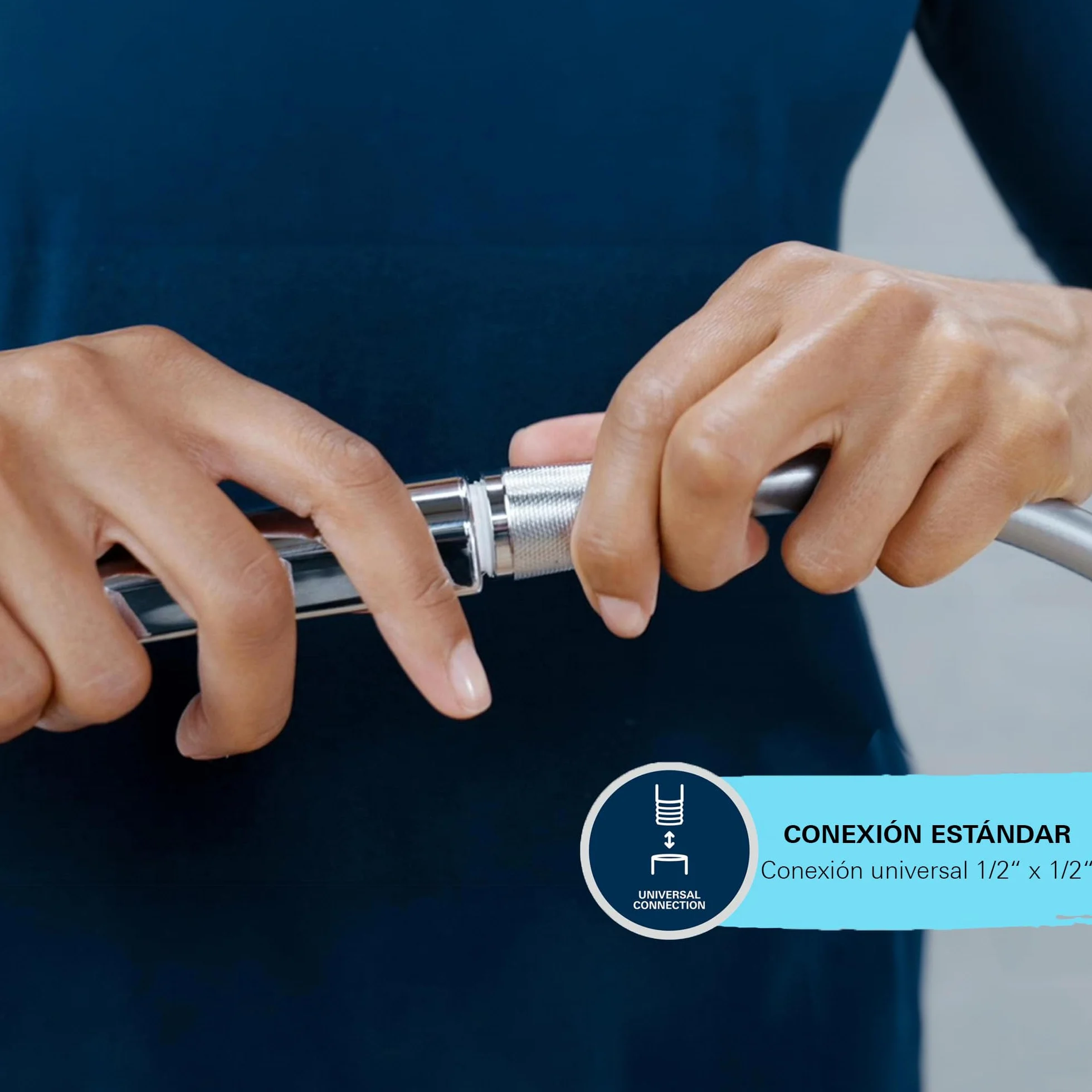 GROHE Vitalioflex Metal - Flexo de ducha (1.75m, resistente al calor, sistema anti-torsión, conexión universal, instalación QuickFix), cromo, 22100000