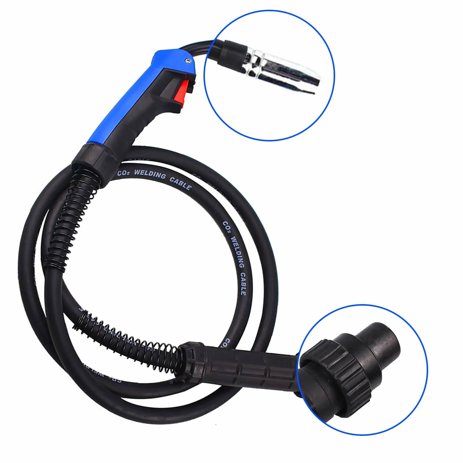 Antorcha MIG, Antorcha soldadura hilo MIG MAG 15AK de 4 M con Juego de 21 Piezas Accesorios para Máquinas de Soldadura de Gas Inerte,para Máquina Soldar Semiautomática con Gas Refrigerada Por Aire