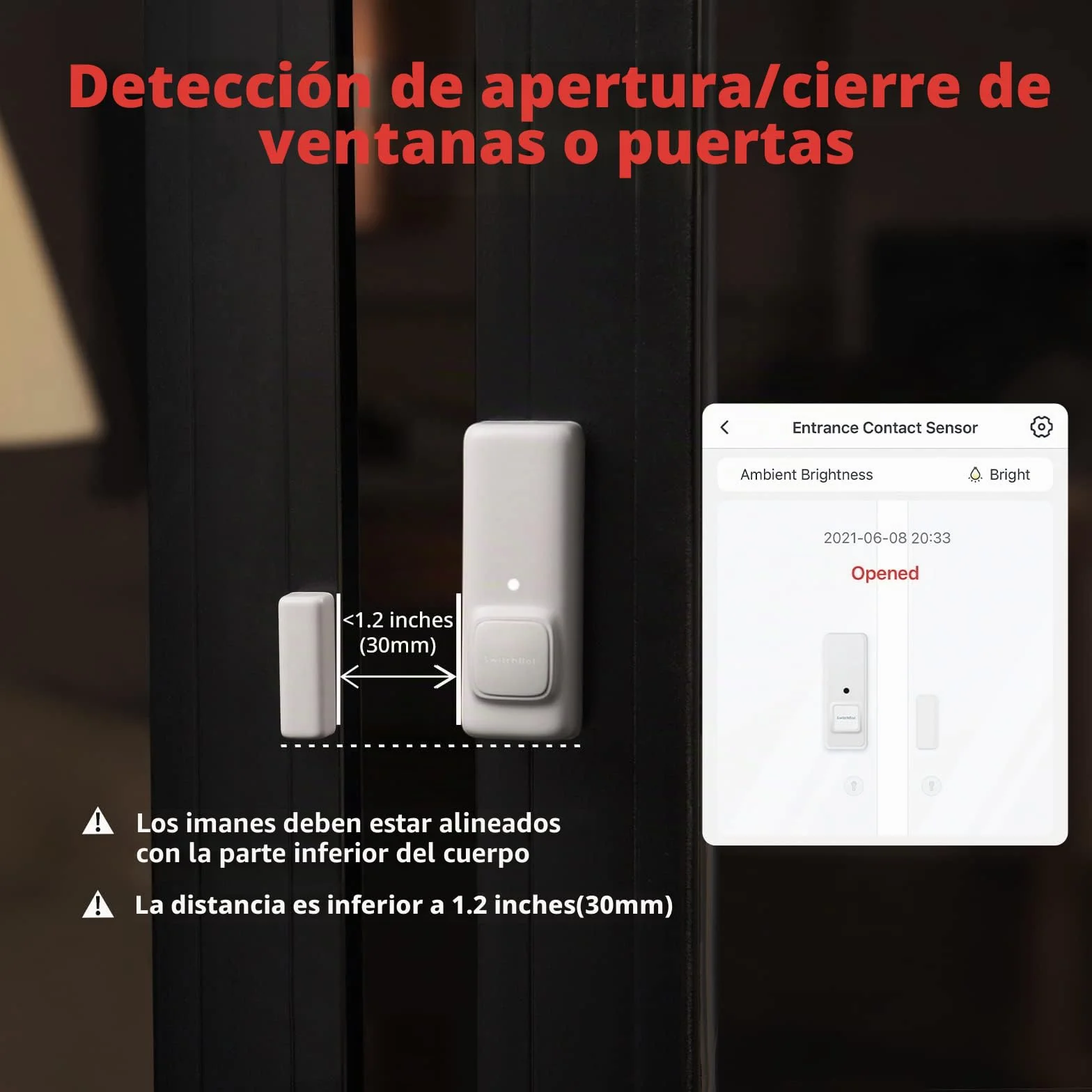 SwitchBot Sistema inalámbrico de Seguridad para el hogar, Detector de interruptores de Puertas y Ventanas con Alarma, añade SwitchBot Hub para Hacerlo Compatible con Alexa (3)