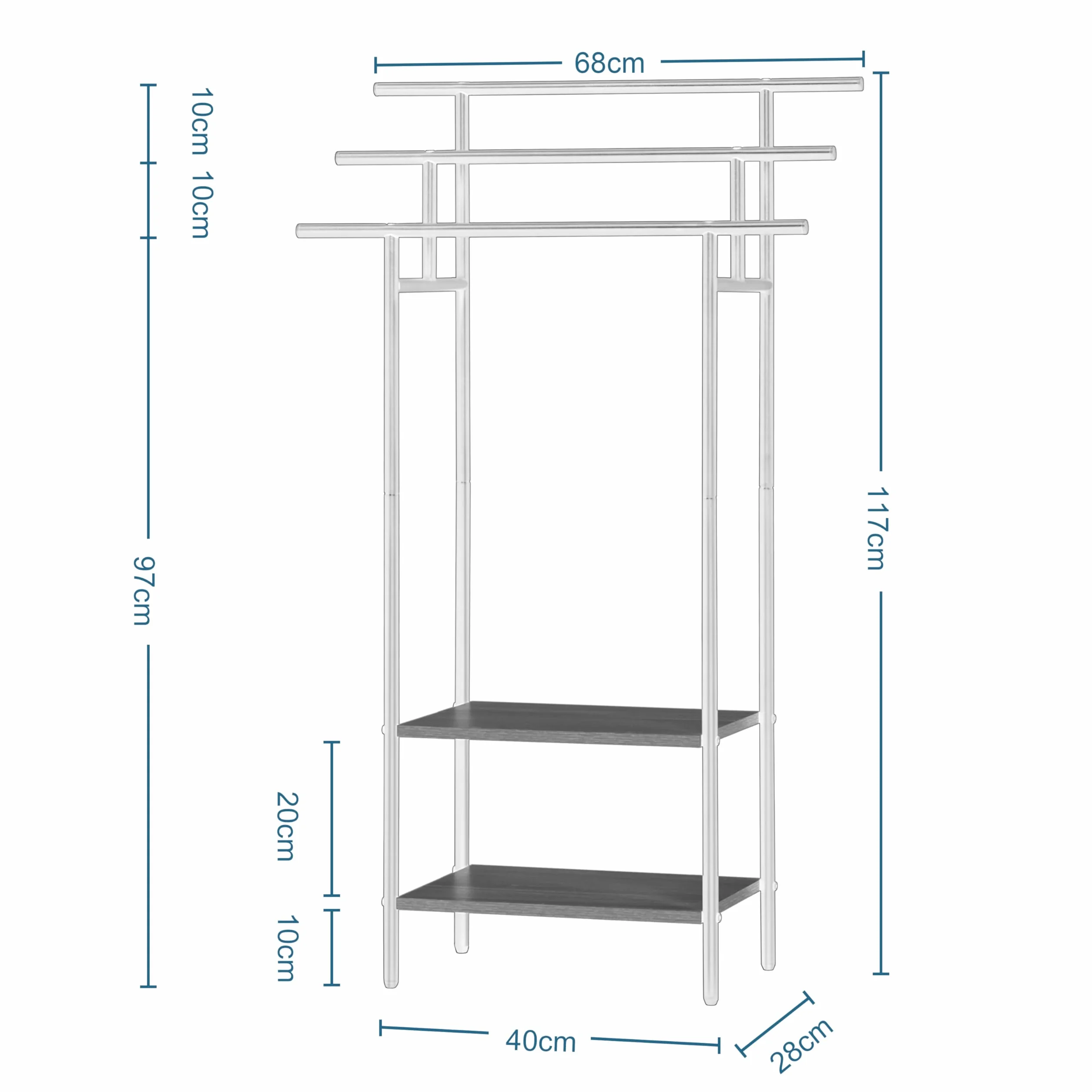 EUGAD Toallero de Baño de Pie, Soporte Toallas con 3 Barras y 2 Estantes, Gran Espacio de Almacenamiento, Toallero Escalera de Madera y Metal, Negro+Roble Claro