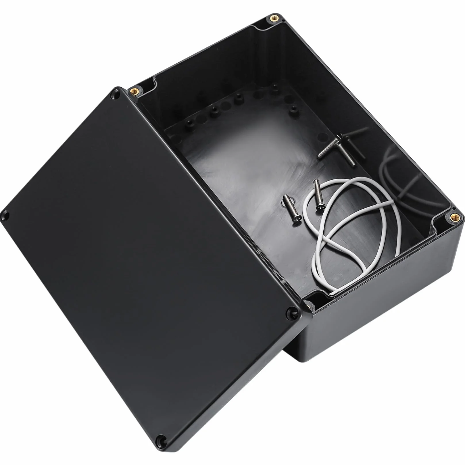 Caja de Conexiones Estanca IP56 Exterior Electrica, Caja de Conexiones de Plástico Conectores de Cable para Iluminación de Exteriores (Negro 20X12X7.5CM)