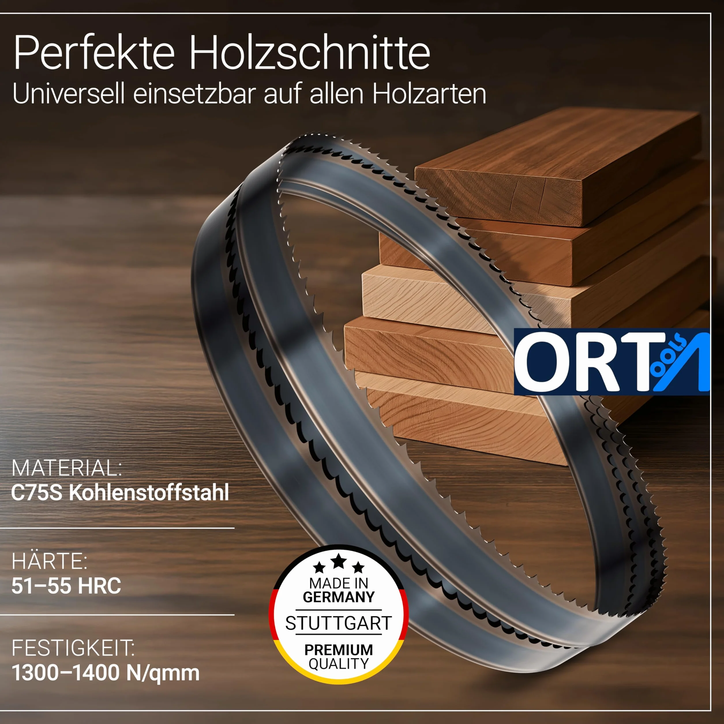 Orta - 3 unidades - 1712 x 6 x 0,36 x 6 ZpZ -Flexback - Hojas de sierra de cinta, hojas de sierra, hoja de sierra de madera dura/leña/madera contrachapada/metal no/plásticos