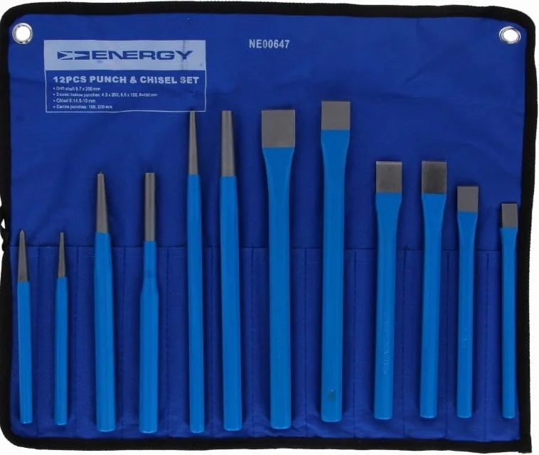 ENERGY NE00647 Juego de cinceles y punzones expulsadores