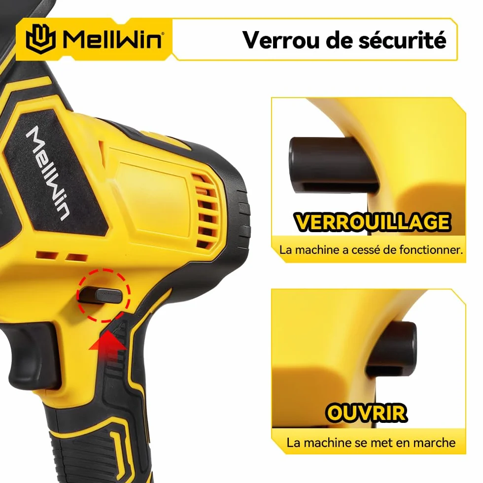Sierra de vaivén con motor sin escobillas, 0-12000 SPM, sierra universal con carrera de 15 mm, cambio de hoja sin herramientas, capacidad de corte: madera 50 mm, metal 20 mm – 2 baterías