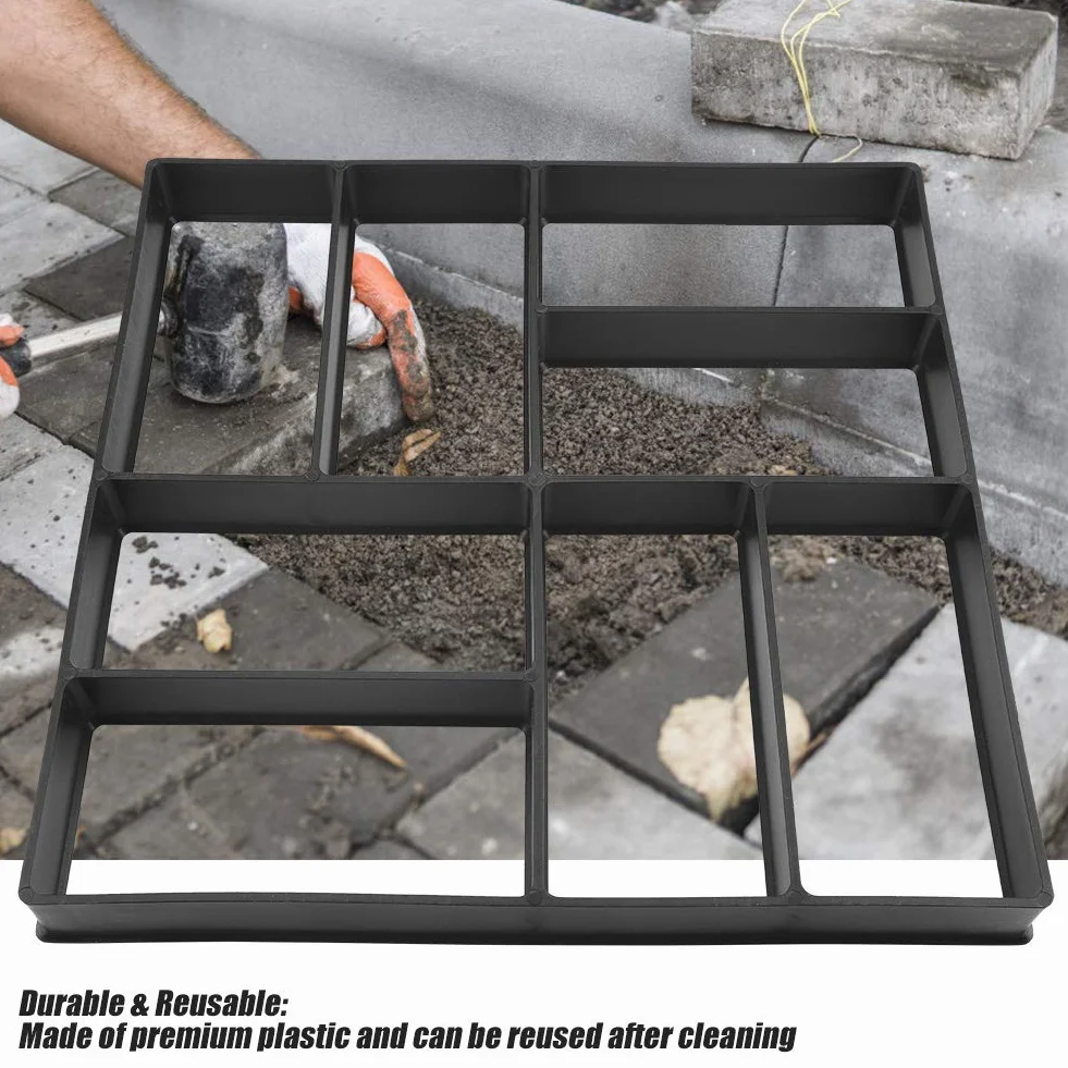 Molde de Hormigón para Pavimento, 40 X 40 X 4 Cm Molde de Hormigón, Pavimentadora de Bricolaje para Césped, Camino de Entrada, Patios Traseros, Molde de Cemento para Patio