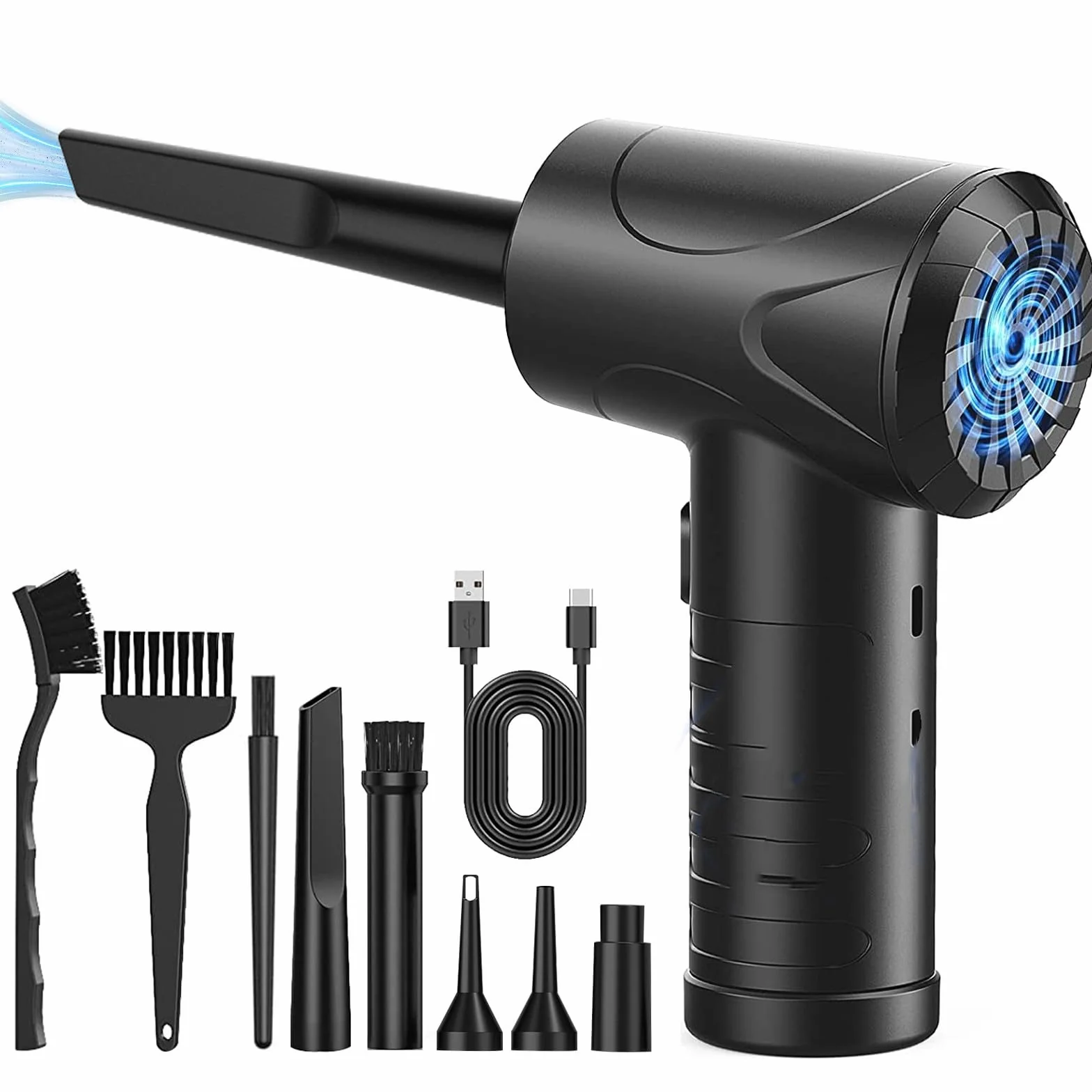 Soplador de Aire para PC 3 Velocidades 91000 U/min USB Recargable 6000mAh Compressed Air Duster