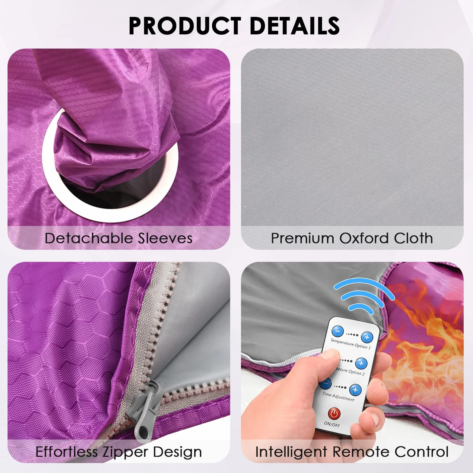 Manta de Sauna Infrarrojo, MINENICE Portatil Far Infrared Sauna Blanket 2 Zone Manta Sauna Infrarrojos con 2 Mangas, Home SPA para Modelar el Cuerpo Desintoxicación Fitness Belleza Fisioterapia