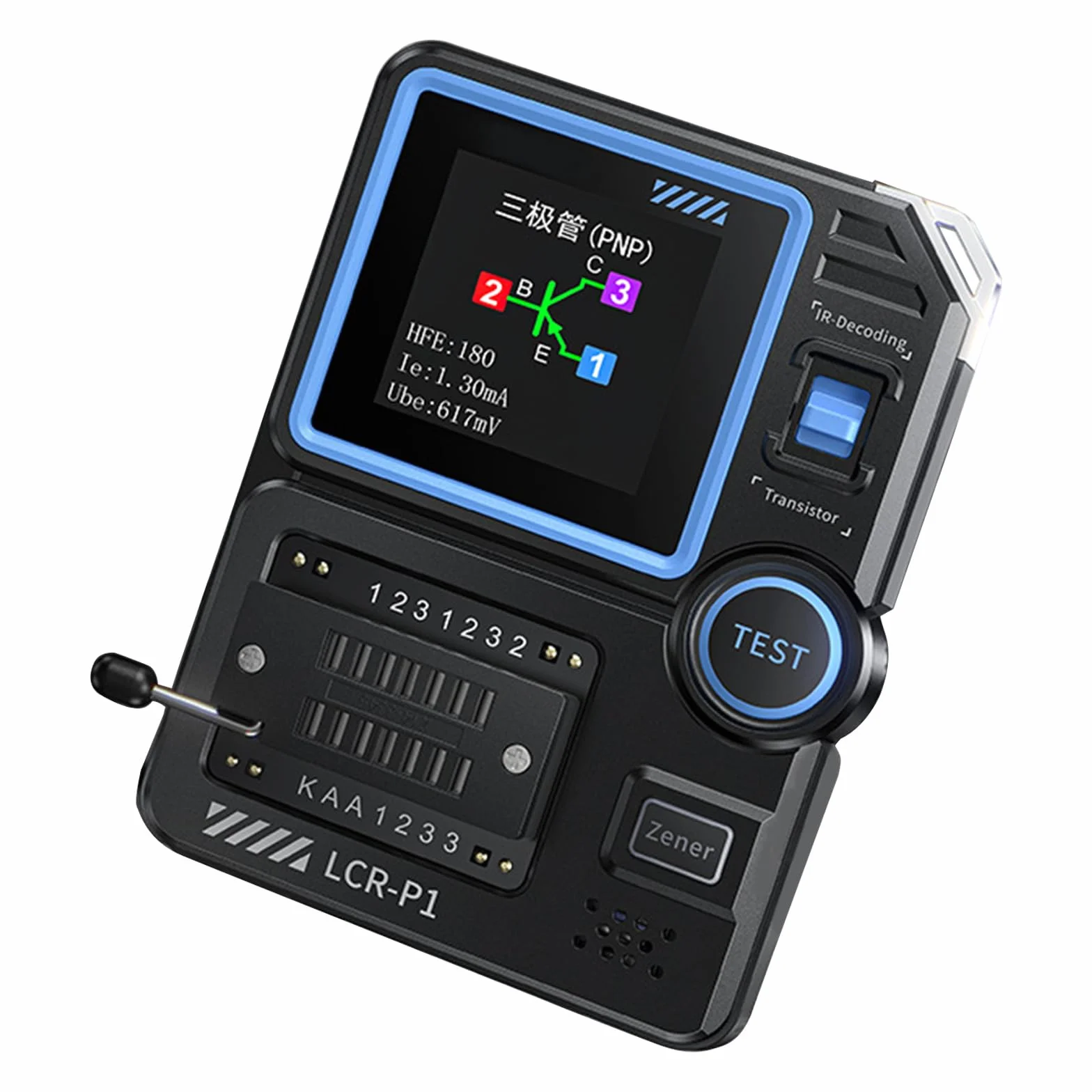 Probador de componentes electrónicos, transistor, condensador, medidor multifunción, detector automático, multímetro