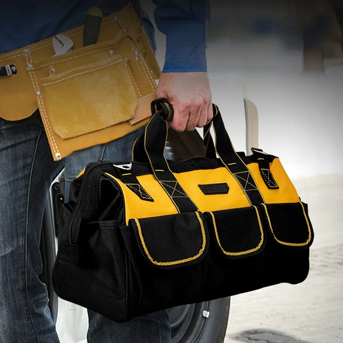 Organizador de Bolsa de Herramientas 17 Pulgadas 43x17x25 cm Hombro Ajustable para Bricolaje y Almacenamiento