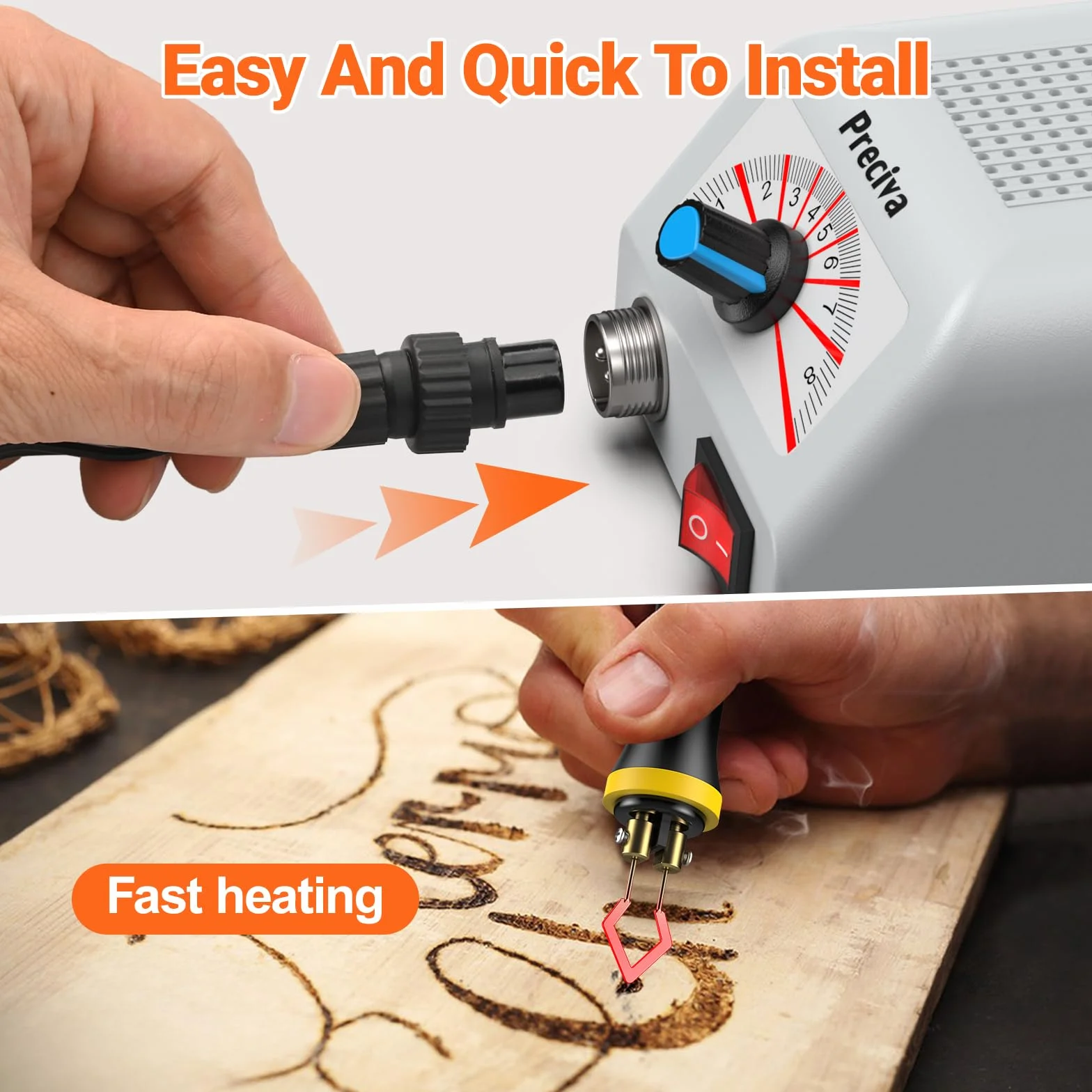 Preciva Kit profesional para pirograbado de 25W, máquina de pirograbado en madera con 30 puntas de alambre, temperatura regulable de 100 a 800 ℃, adecuada para madera, calabaza y bambú.