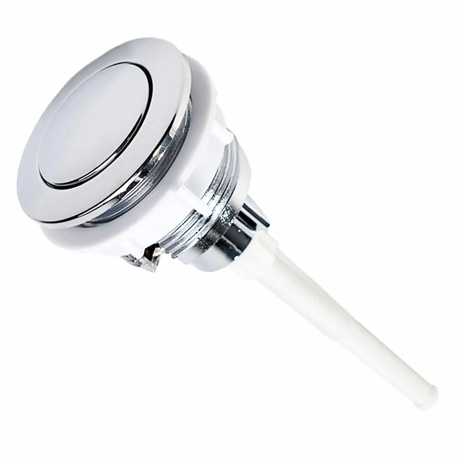 Botón de presión de tanque de inodoro de baño de descarga única de 38 mm en ABS plateado, fácil de instalar, reemplazo compatible con sistemas de cisterna de agua estándar para baños domésticos e