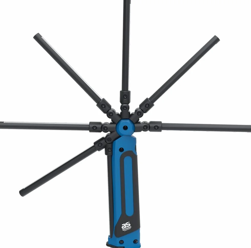 as - Schwabe 42824 - Lámpara de inspección profesional con base magnética, recargable, LED móvil para uso interior y exterior, color negro/azul