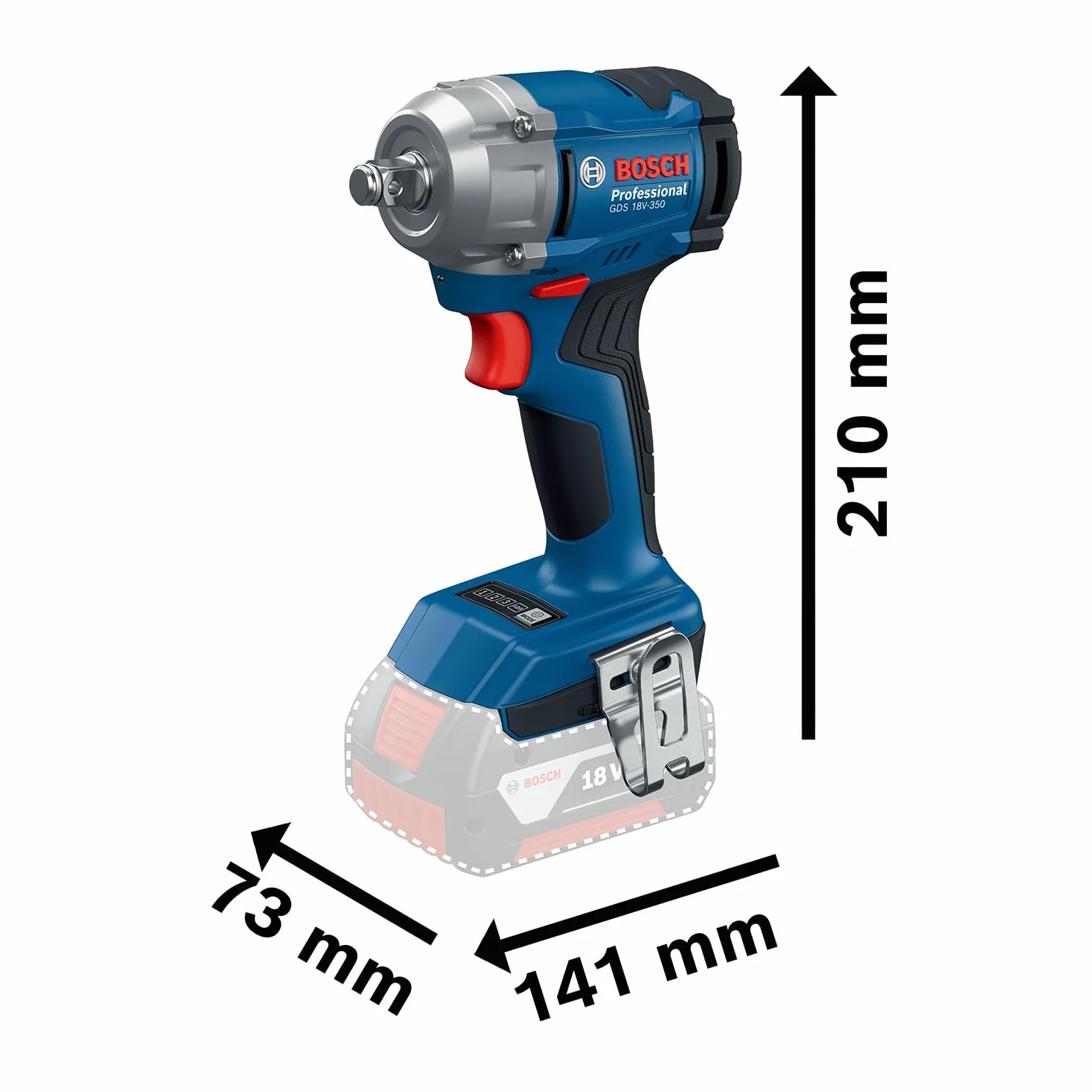 Bosch Professional 18V System llave de impacto a batería GDS 18V-350 (incl. L-BOXX)