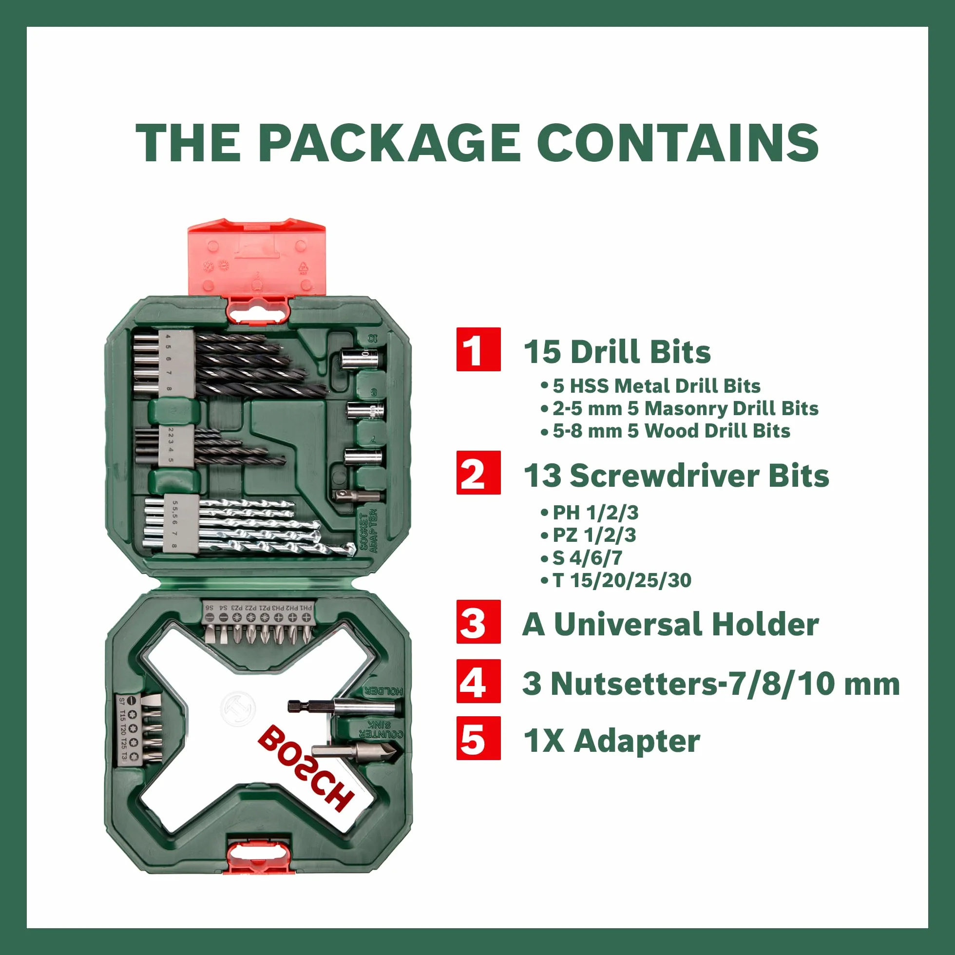 Bosch X-Line Set de puntas de atornillar y brocas 34 uds.