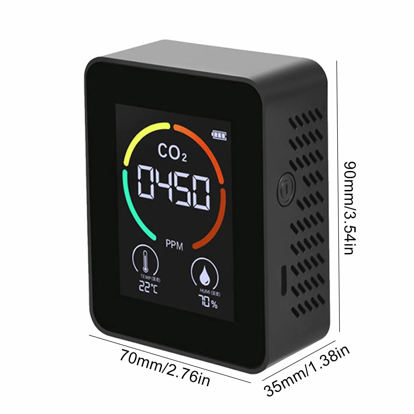 Detector de dióxido de carbono | Medidor de dióxido de carbono de mesa de | temperatura y humedad, analizador de aire de temperatura y humedad, medidor digital de para el hogar y viajes en