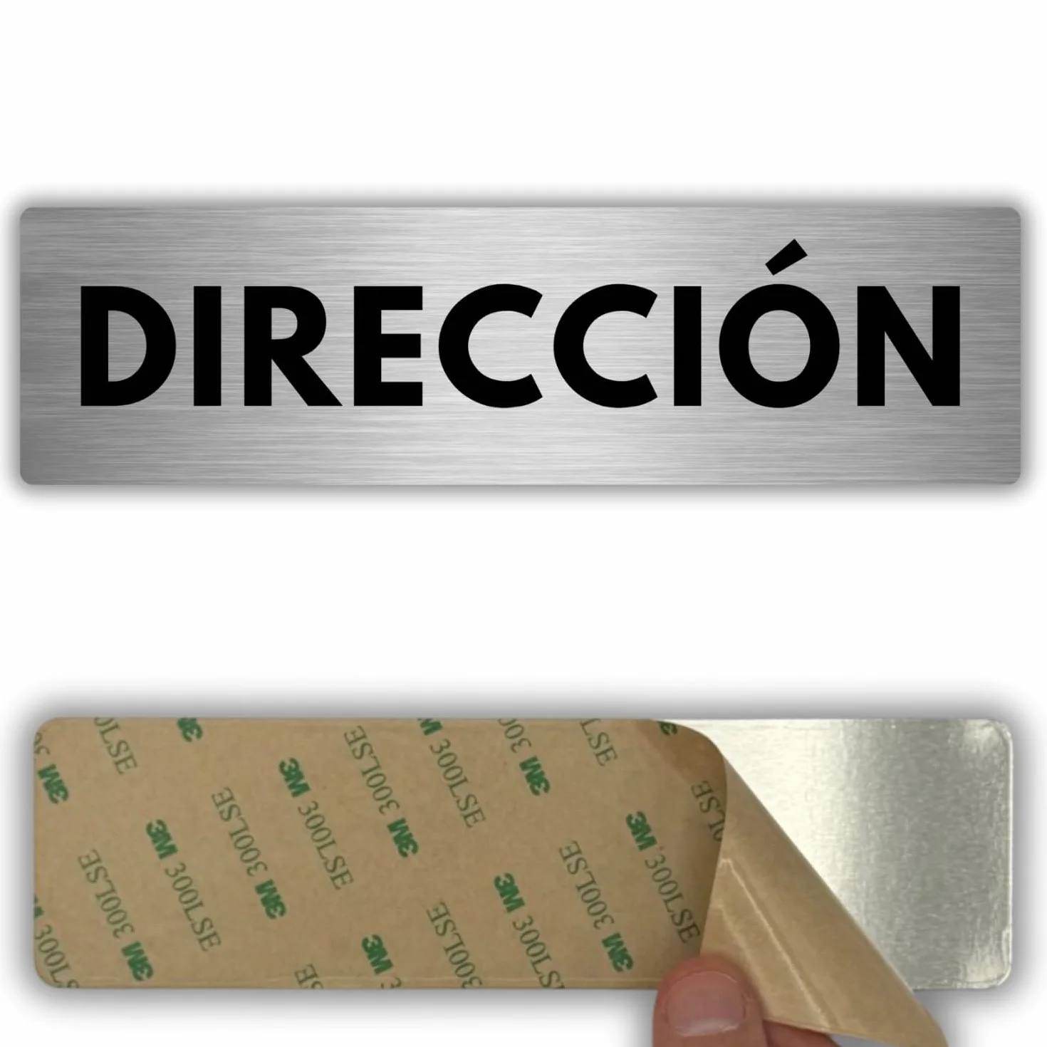 Señal Dirección - 5x18 cm - Grosor 0.8 mm - Aluminio - Cartel Despacho Dirección - Rótulo Oficina Dirección - Placa Puerta Despacho - (Direccion)