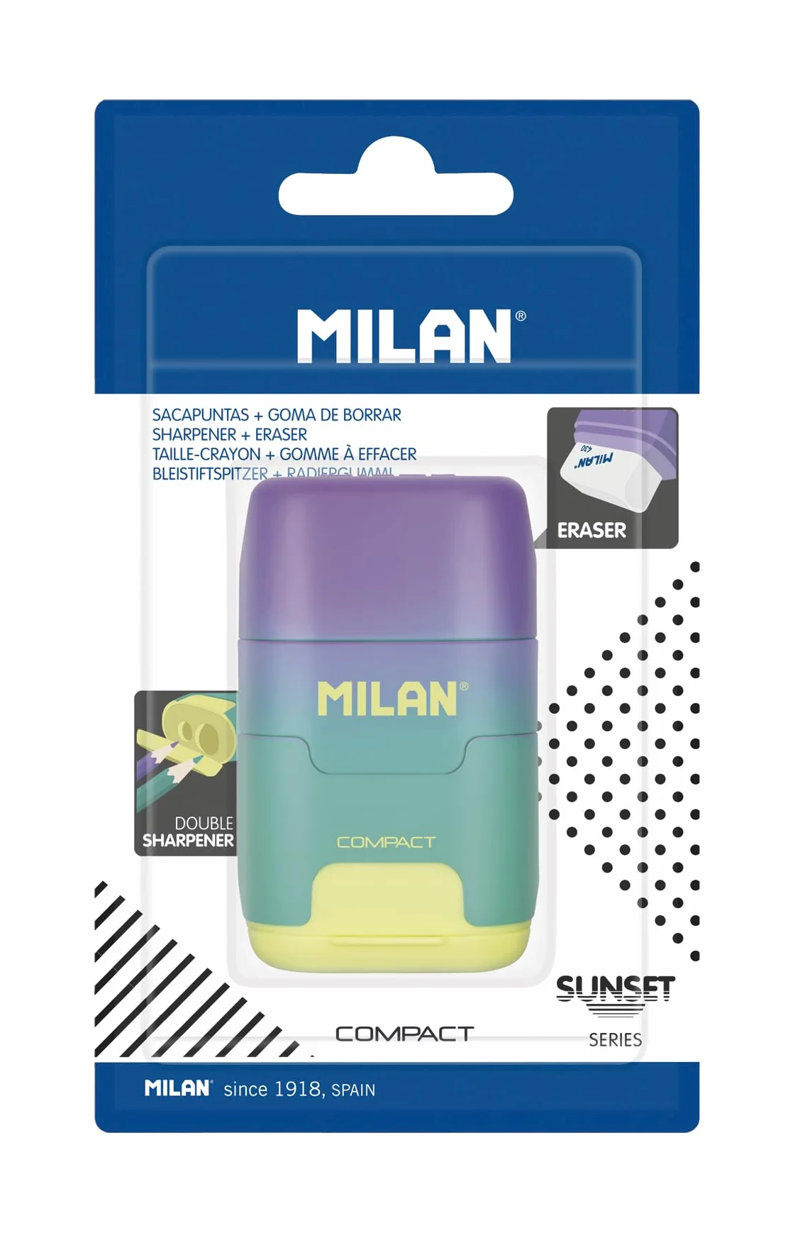 MILAN Blíster Afilaborra Compact Sunset Turquesa - Amarillo