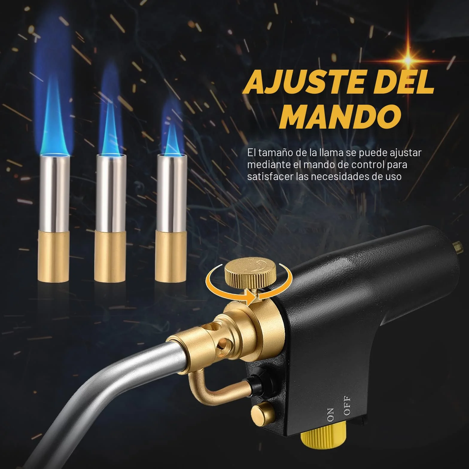 Antorcha de Propano MAPP para Soldadura Fuerte de Fontanería - Piezoeléctrica, Utilizada para Soldar y Quitar Pintura - Excluye Cilindro de Gas
