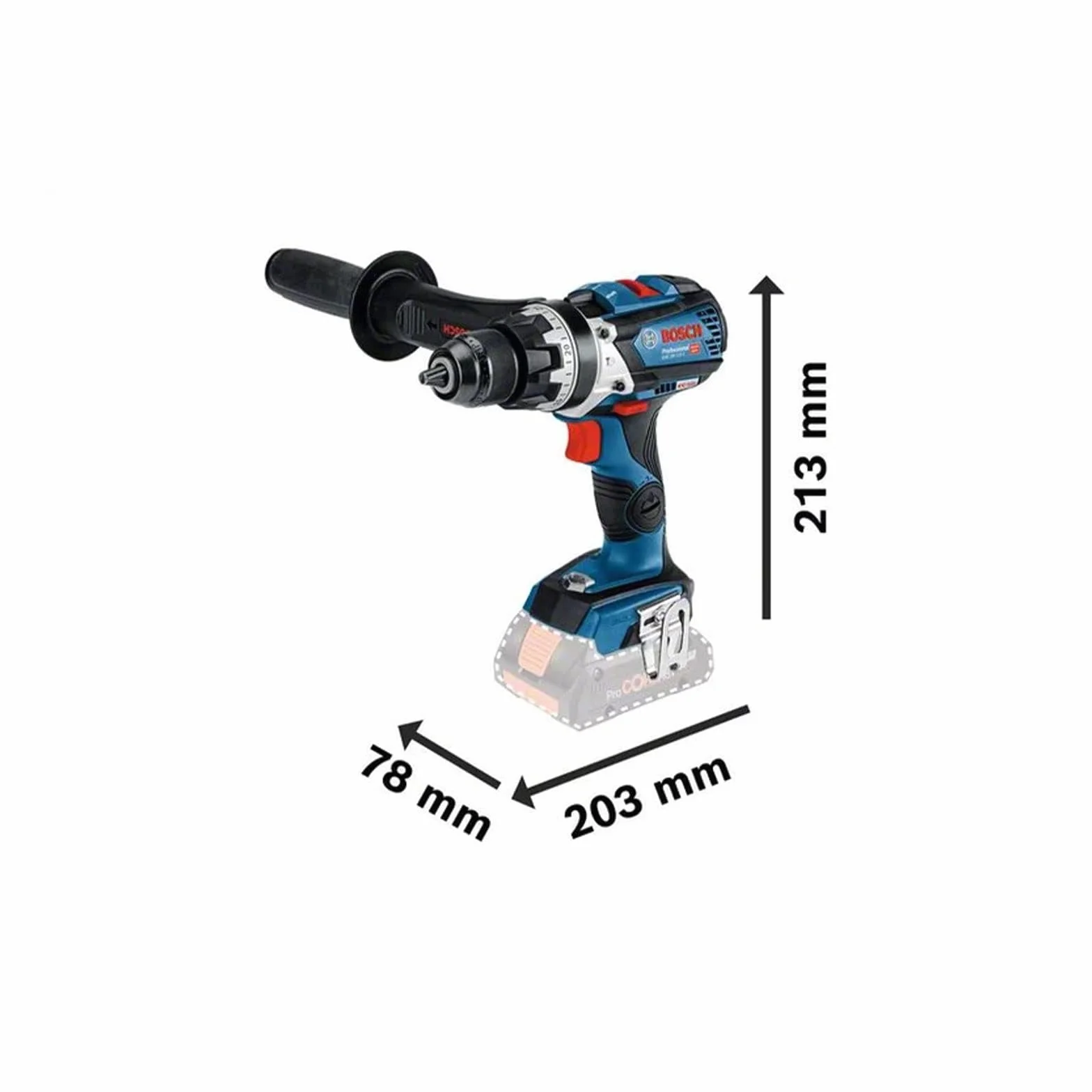 Bosch Professional 18V System taladro con percusión a batería GSB 18V-110 C (par de apriete máx. 110 Nm, incl. L-BOXX, sin batería/cargador)