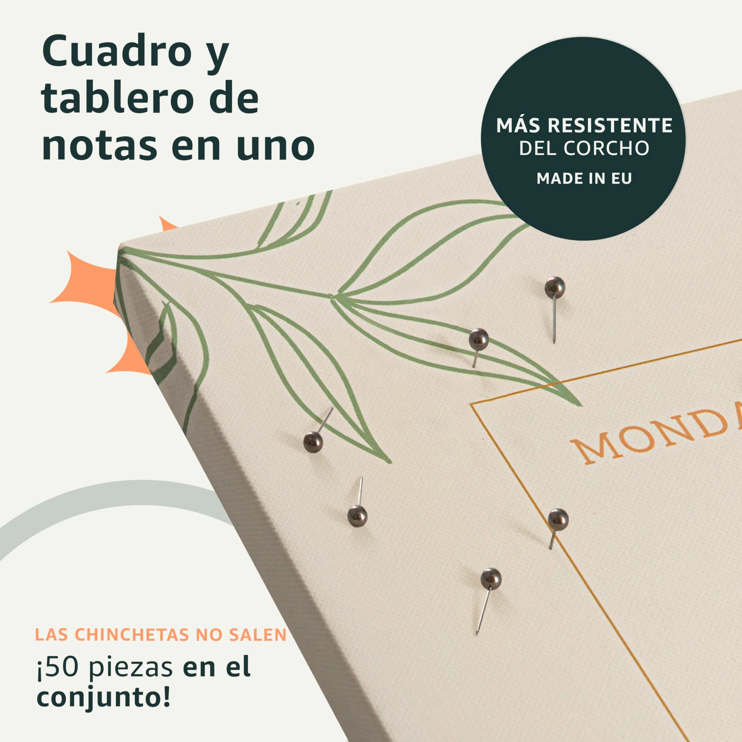 murando - Mapamundi con tablero para clavar chinchetas 120x80 cm - Cuadro en Lienzo sintético - 1 parte - Panel de Fibra - Mapa del Mundo Continente - viajes geografia Vintage k-C-0077-v-a