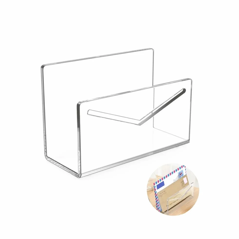 Portacartas organizador de correo acrílico transparente para escritorio oficina escuela