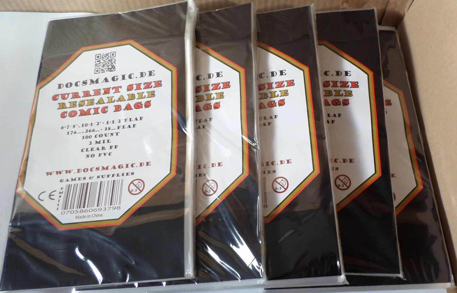 5X 100 Resealable Comic Book Bags 6-7/8"x 10-1/2"+ 1-1/2" Flap 2 Mil Auto-Adhesivas Bolsas Protectoras
