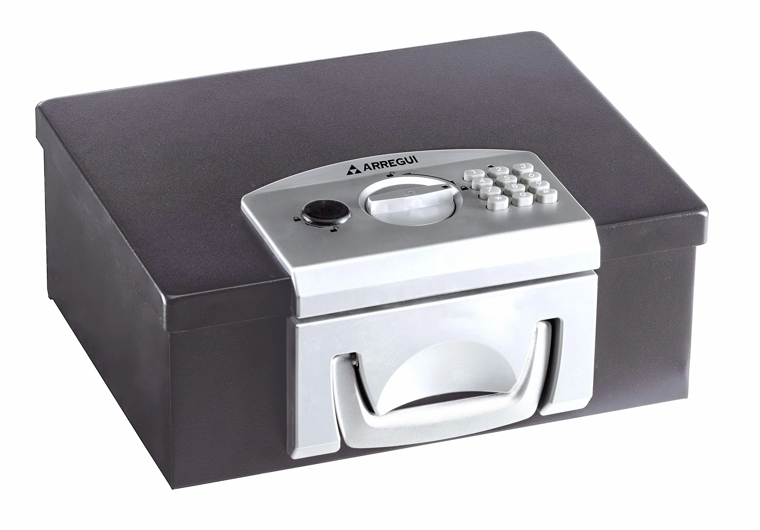 Arregui Bric C9547 Caja de Caudales Maletín Transportable con Apertura Electrónica, caja fuerte maletín, 13 x 32,5 x 25,5 cm, negra
