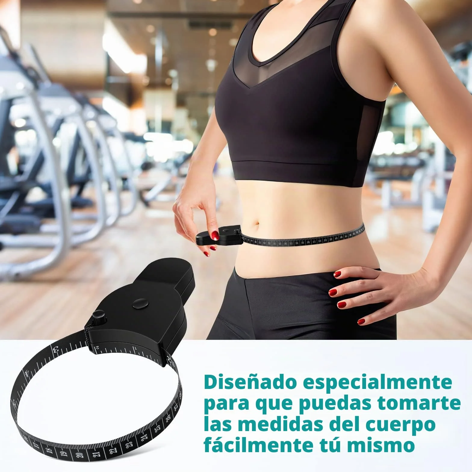 Cinta Métrica Retráctil para el Cuerpo con Bloqueo - Herramienta de Medición Precisa para Fitness